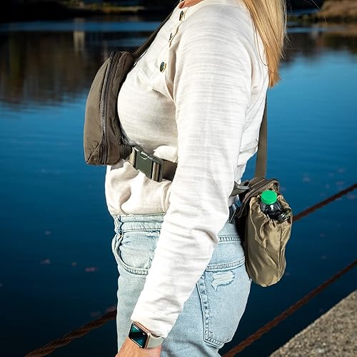 Miniatura 7 de HydroBeltbag - Riñonera con soporte extraíble para botella de agua - Riñoneras de moda para mujer - Riñonera con portador de botella de agua, Verde