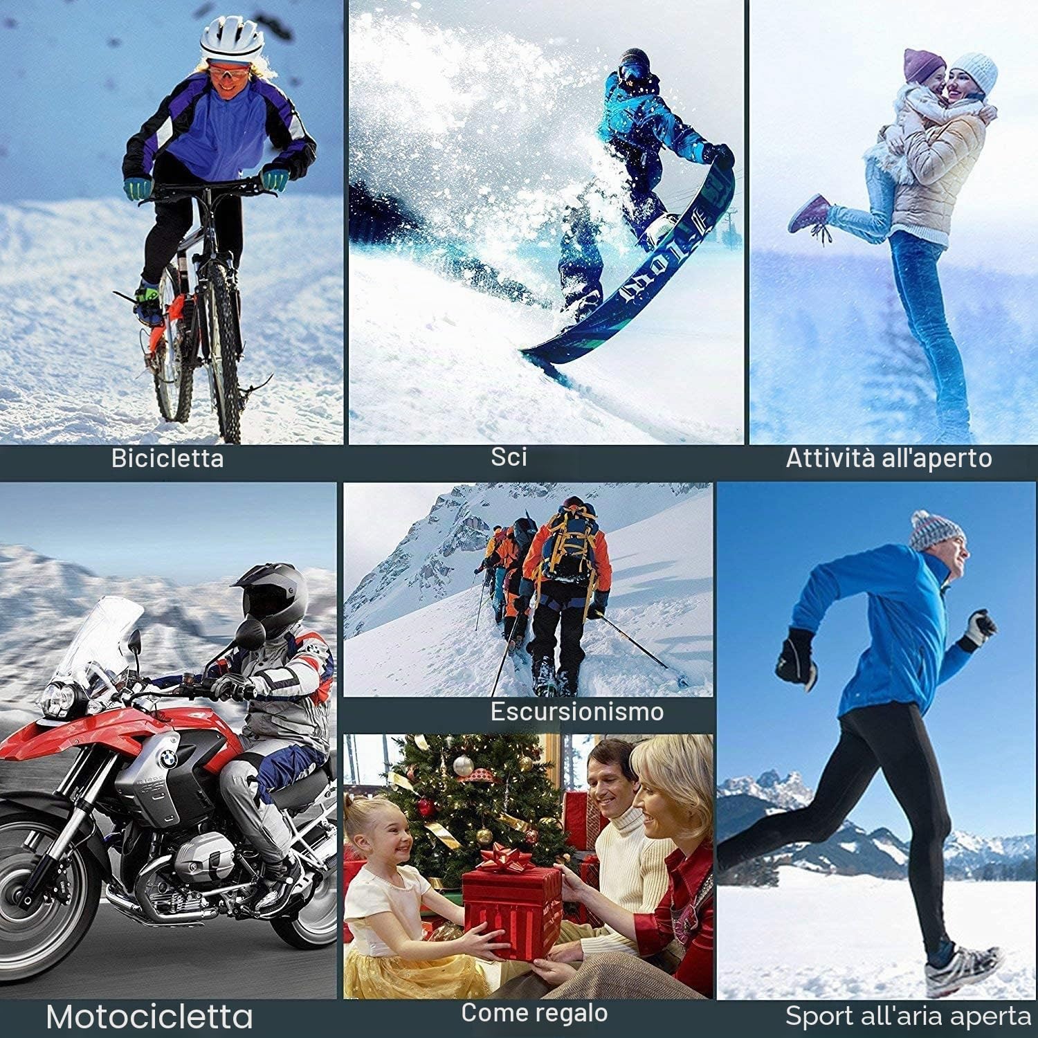 Guanti riscaldati con touchscreen per inverno, scaldamani per uomini e donne, per sci, snowboard, ciclismo, escursionismo