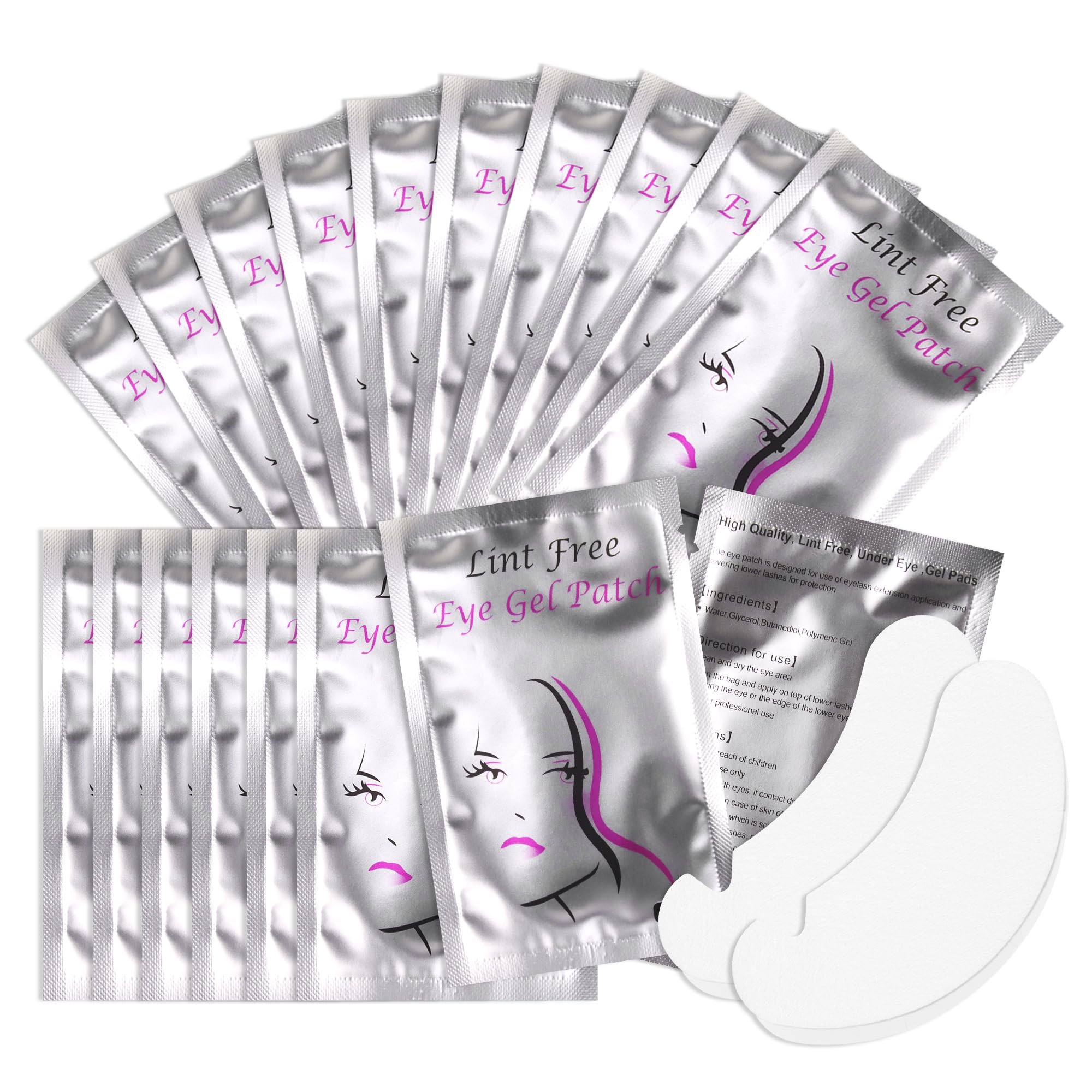 100 Paia Patch Occhi per Extension Ciglia Gel Patches per Lash Tech(V Pads,BEAUTY)