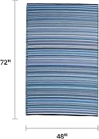 Vista 2 de Fab Habitat - Tapete de plástico reciclado para exteriores, impermeable, resistente a la decoloración y a las arrugas, a rayas, para patio, terraza