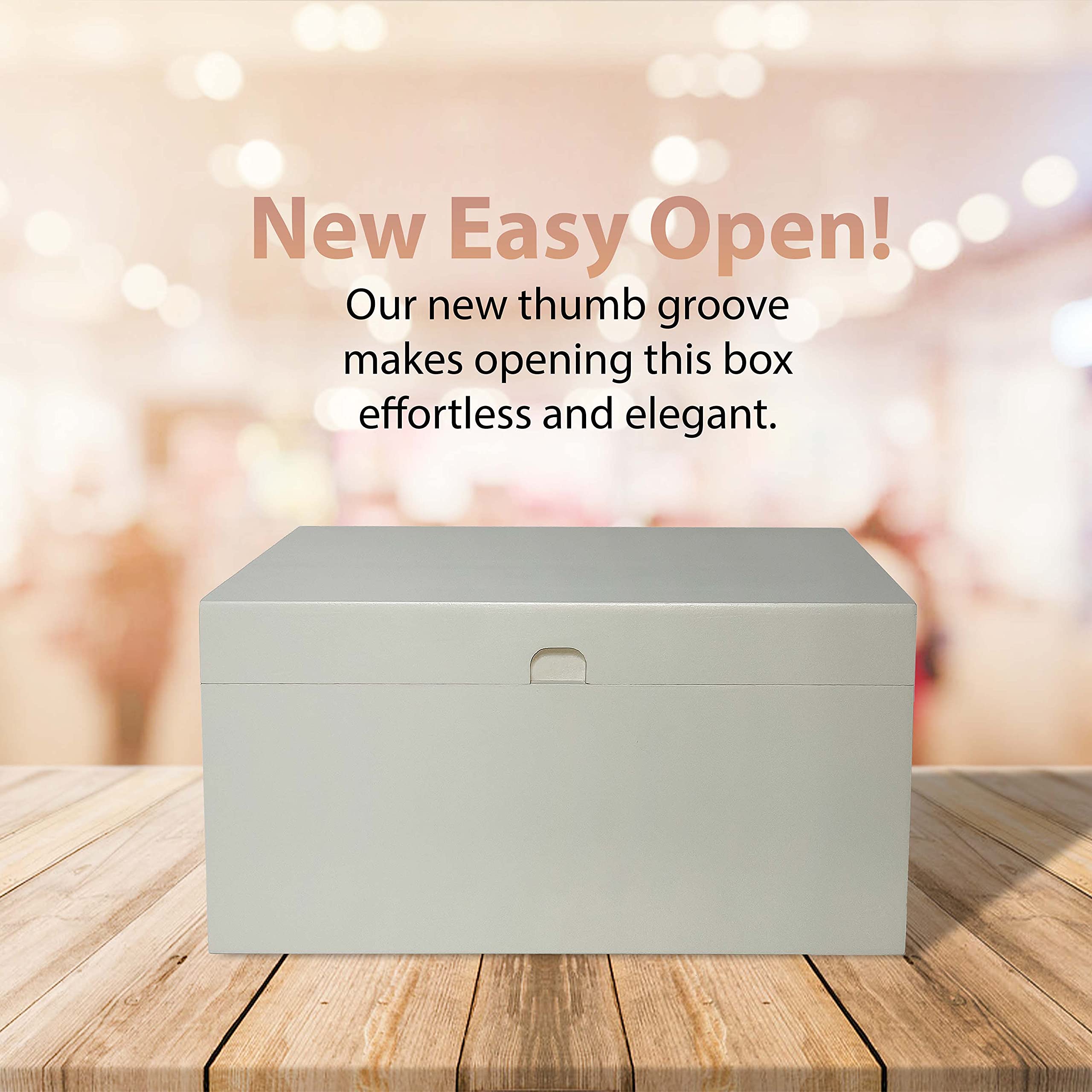 Large Wooden Box with Hinged Lid Keepsake and Stash Boxes with Lids Decorative Photo Storage