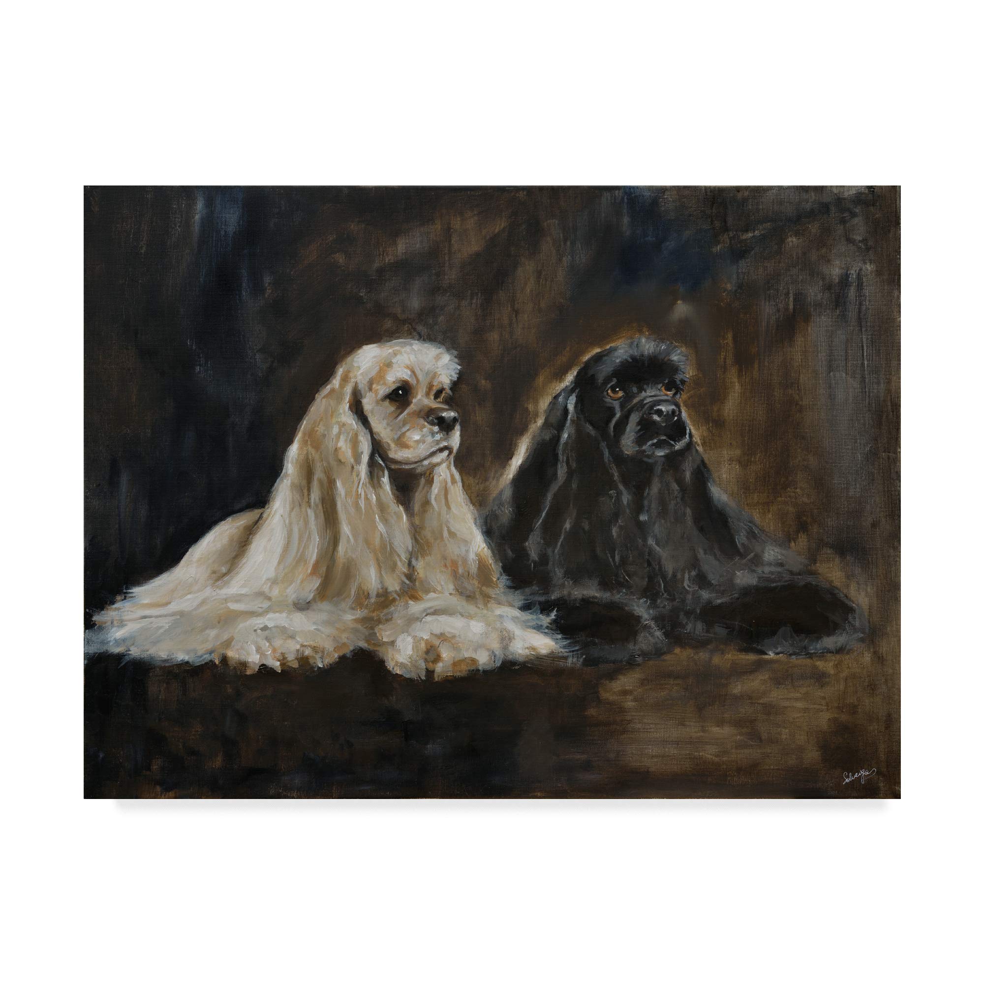 Trademark Fine ArtTwo American Cockers by Solveiga, 35x47-Inch