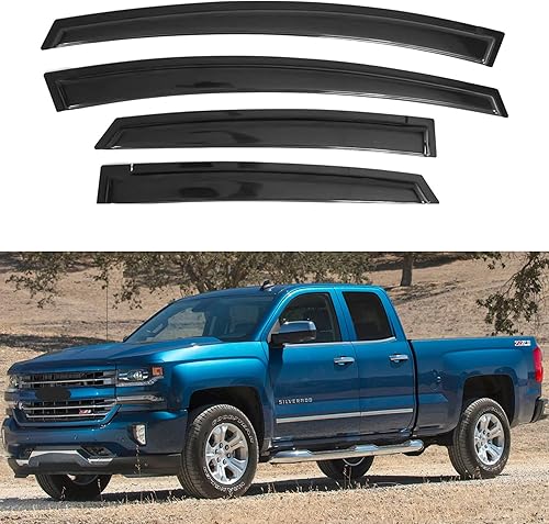 Miniatura 299 de IG - Visera para ventana de automóvil, protector contra la lluvia, el sol y el viento, con cinta adhesiva, deflector extraduradero para ventana