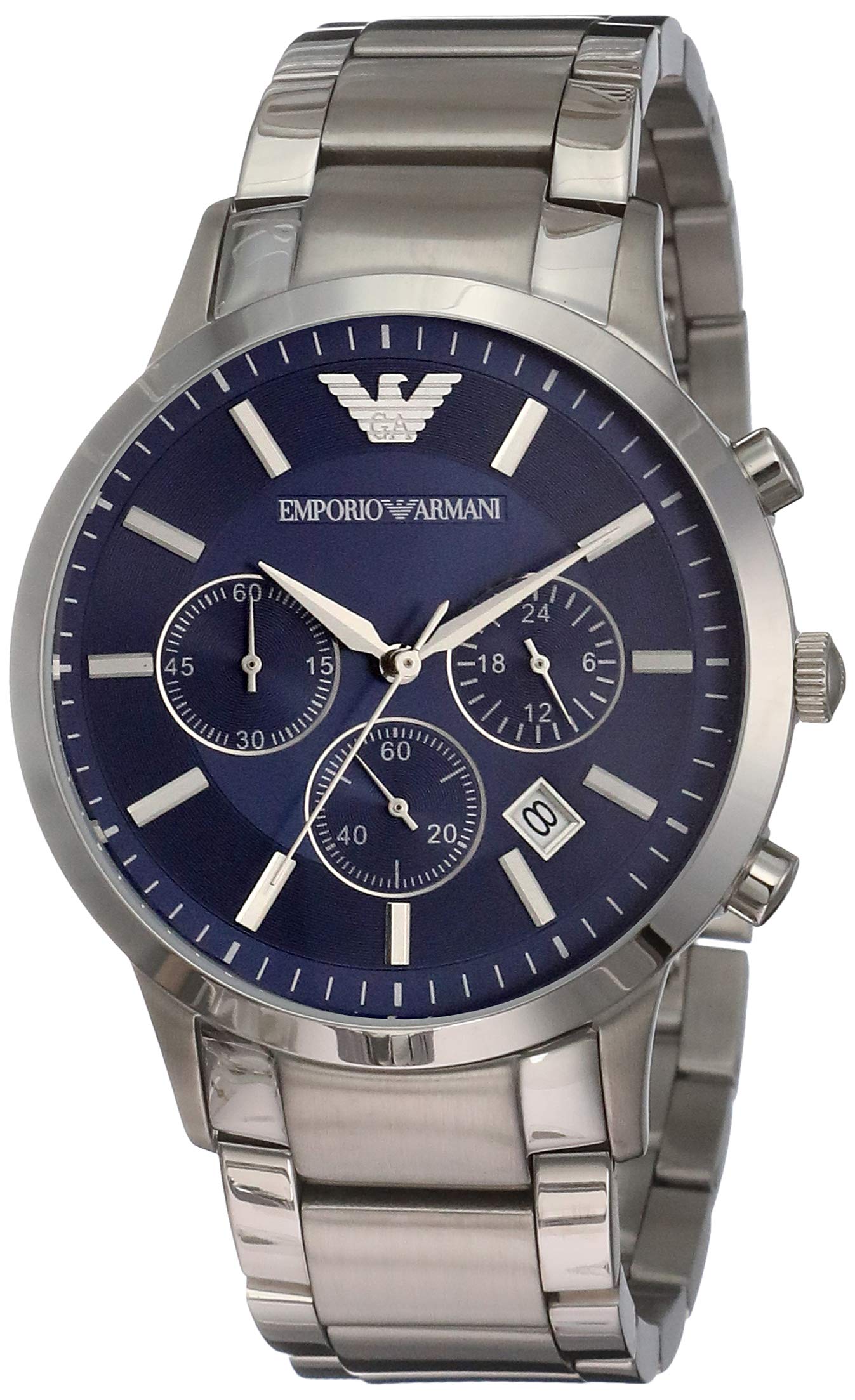 Mens Chronograph Stainless Steel Watch (Blue_Free Size)-image-40