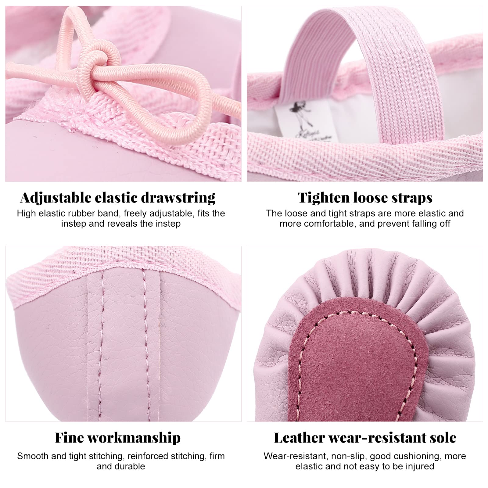 Scarpette Danza Classica Bambina Donna PU Pelle Scarpe Danza Ballo Suola Intera Scarpe da Ballerina