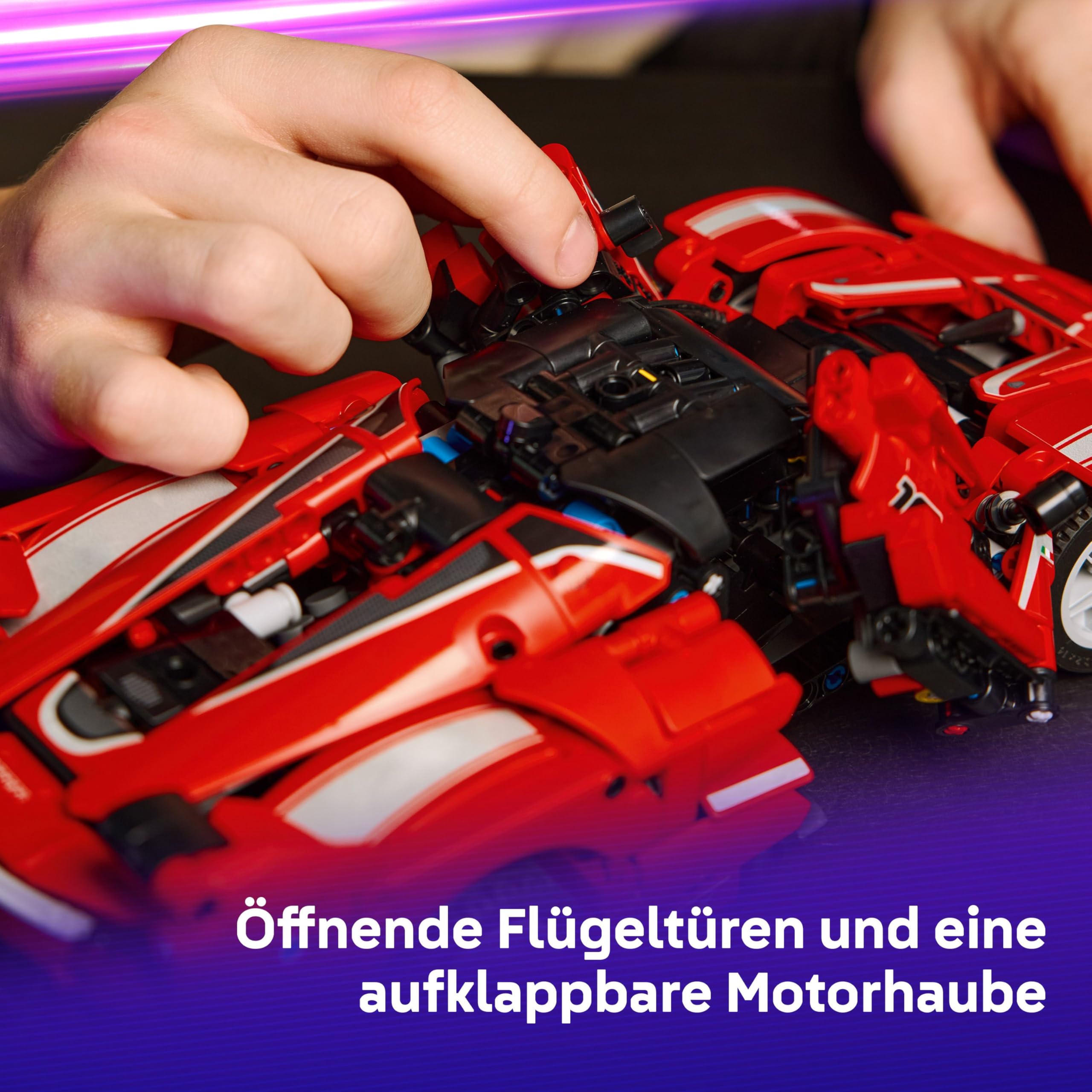 LEGO Technic Ferrari FXX K Rennwagen Spielzeug – Automodell zum Bauen und Ausstellen mit V12-Motor und beweglichen Kolben – Motorsport Geschenk für Jungen ab 10 Jahren – 42212