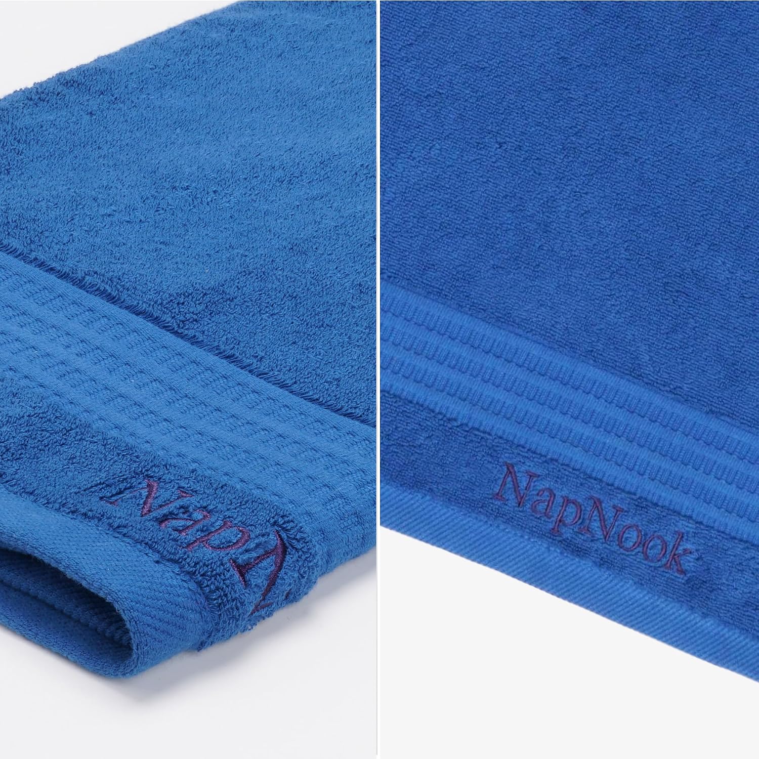 Luxury Turkish Cotton Hand Towel 19x39 Inch, Bath Towels Spa Quality, High Absorbency and Ultra Plush, Large Size for Hotel and Home Bathroom Blue
