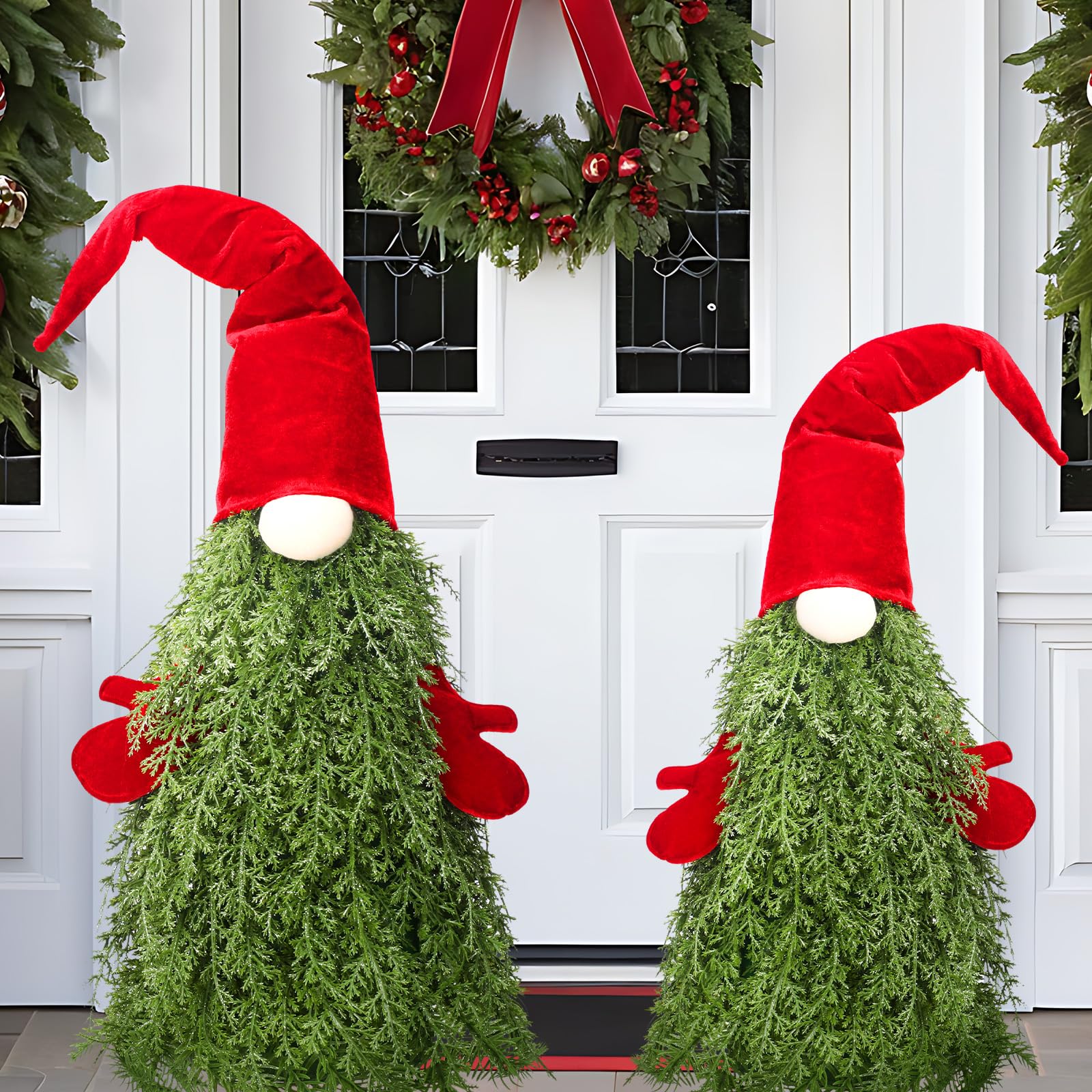 Nains de Noël Canlierr lot de 2 (66 cm et 56 cm) pour la décoration extérieure et intérieure