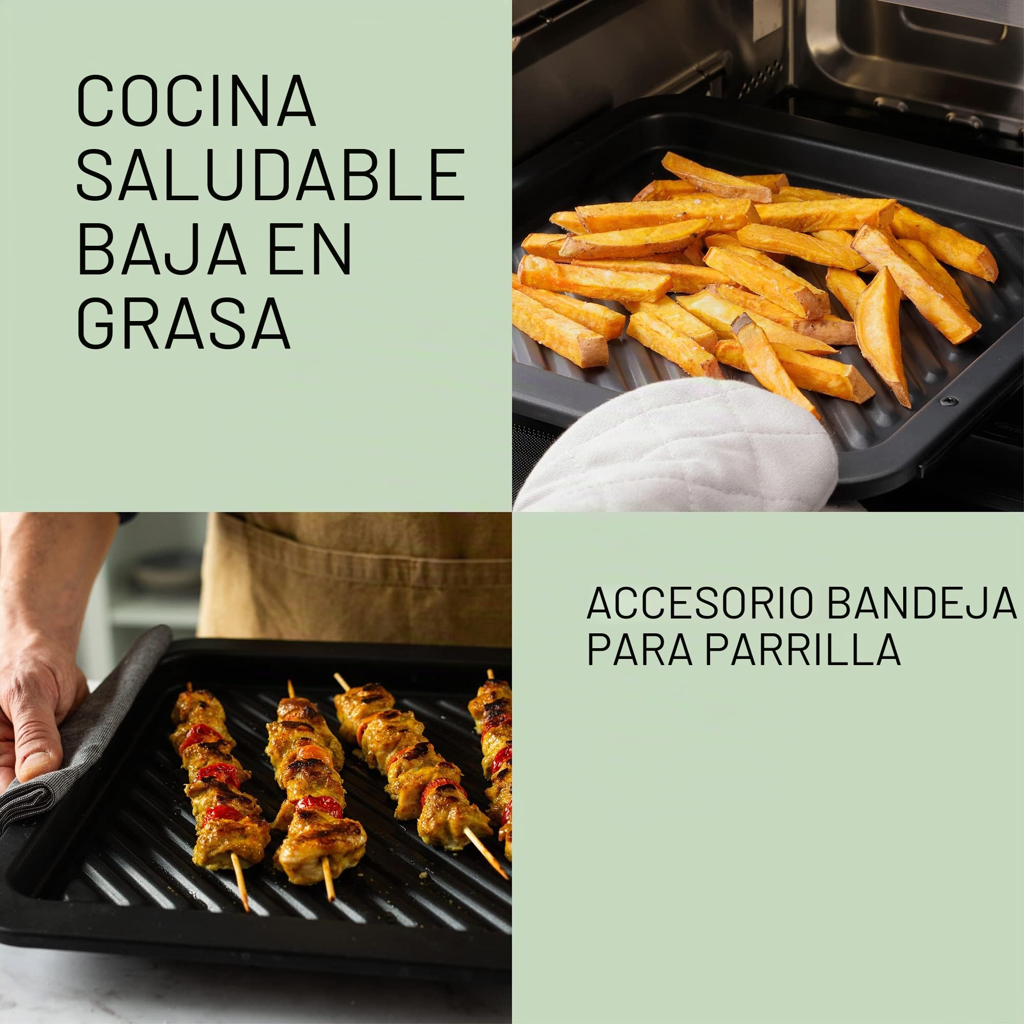 Panasonic NN-DS59NMETG Microondas Combi 4 en 1, Horno Grill, Superficie Plana, 27 Litros, 1000 W, Cocción En Dos Niveles, Sensor Genius, 32 Programas, Bandeja Para Grill, Limpieza Fácil, Negro