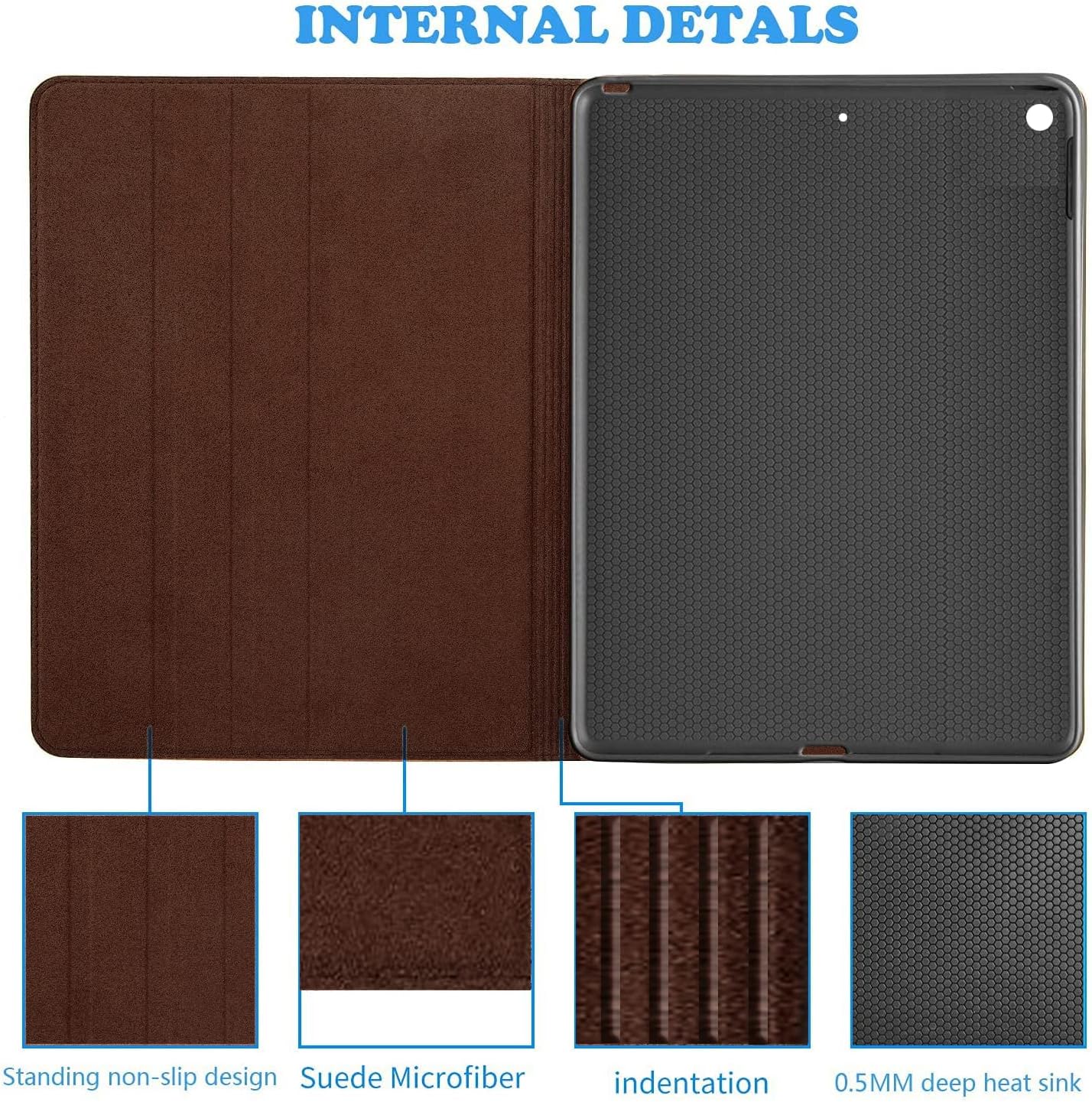 Gexmil Leather Case for Ipad 10.2 2021/2020, Cowhide Folio Cover for New iPad 9th/8th/7th Gen Genuine Leather case, Also applies to iPad 10.2 case 2019 (Butterfly Pattern)
