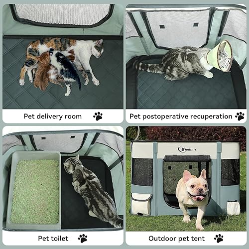 Miniatura 6 de Corralito para perros, gatos y mascotas, corralito portátil para perros en interiores y exteriores, viajes, camping, carpa jaula plegable para