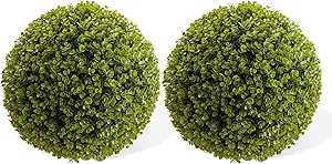 Topiary Ball 2 Pcs, Artificial Boxwood Topiary Balls Garden Spheres Decorative Balls for Outdoor Patio Garden and Indoor, Wedding Decoration, 17.3 Inch