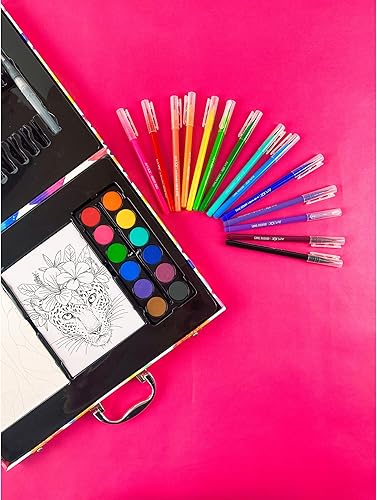 Miniatura 7 de Art 101 Budding Artist - Juego de arte de acuarela de 44 piezas, 14 diseños para pintar