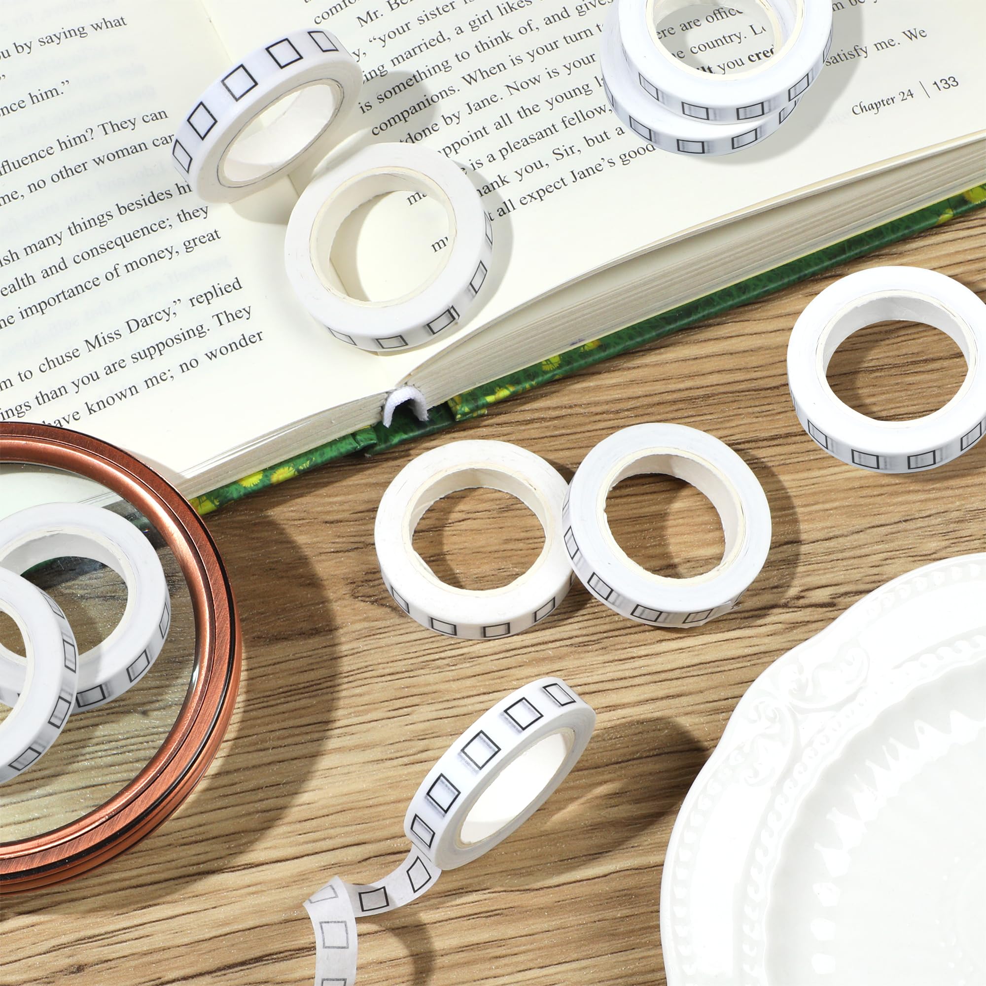 10 rollos de cintas Washi de 8 mm, cinta adhesiva decorativa fina para manualidades, hogar, escuela, oficina, bricolaje, envoltura de regalos, marco de fotos, álbumes de recortes
