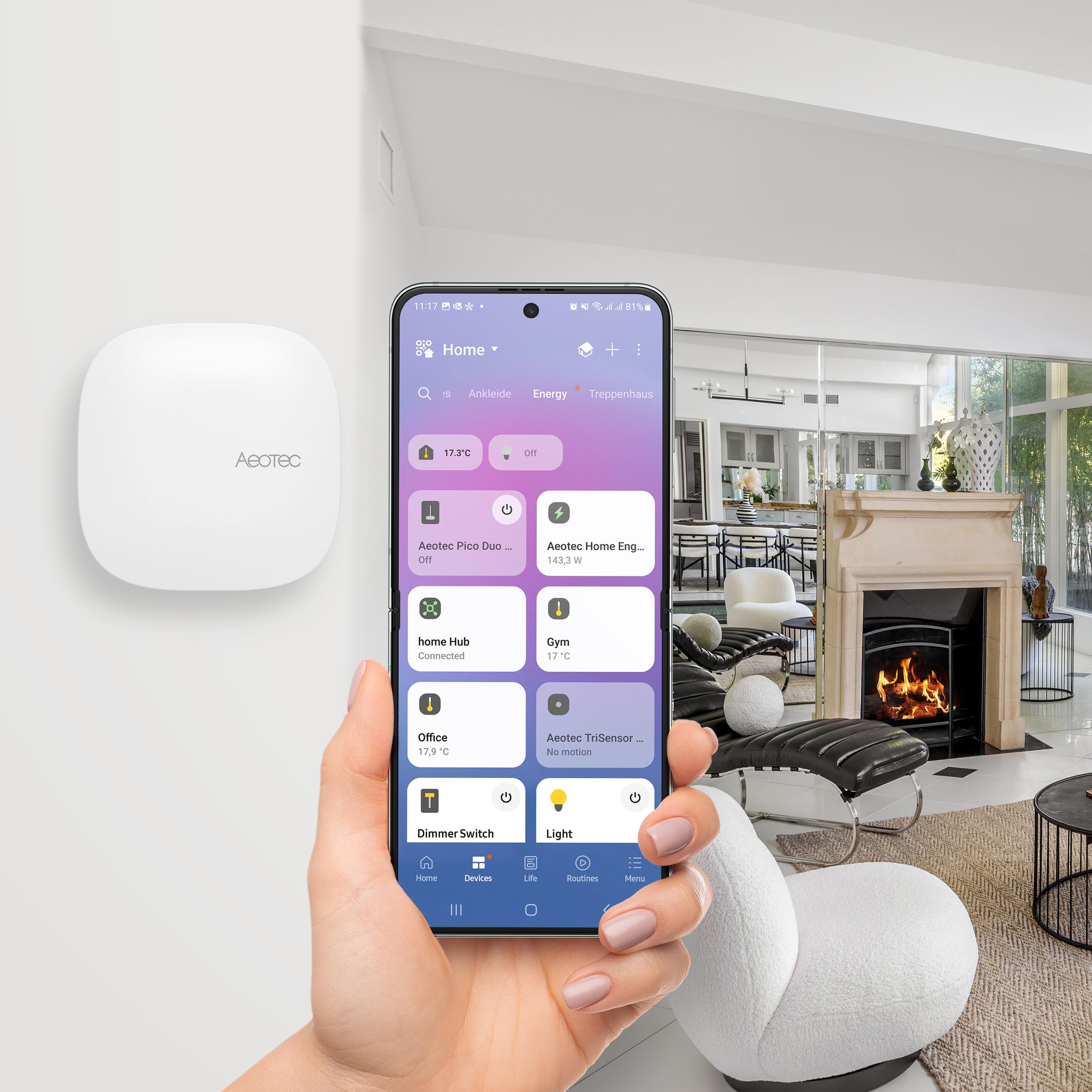Aeotec Smart Home Hub 2 | Matter, Zigbee, Thread, Wi-Fi | Control por voz con Alexa y Google | Domótica | Compatible con SmartThings | GP-AEOHUBV4EU