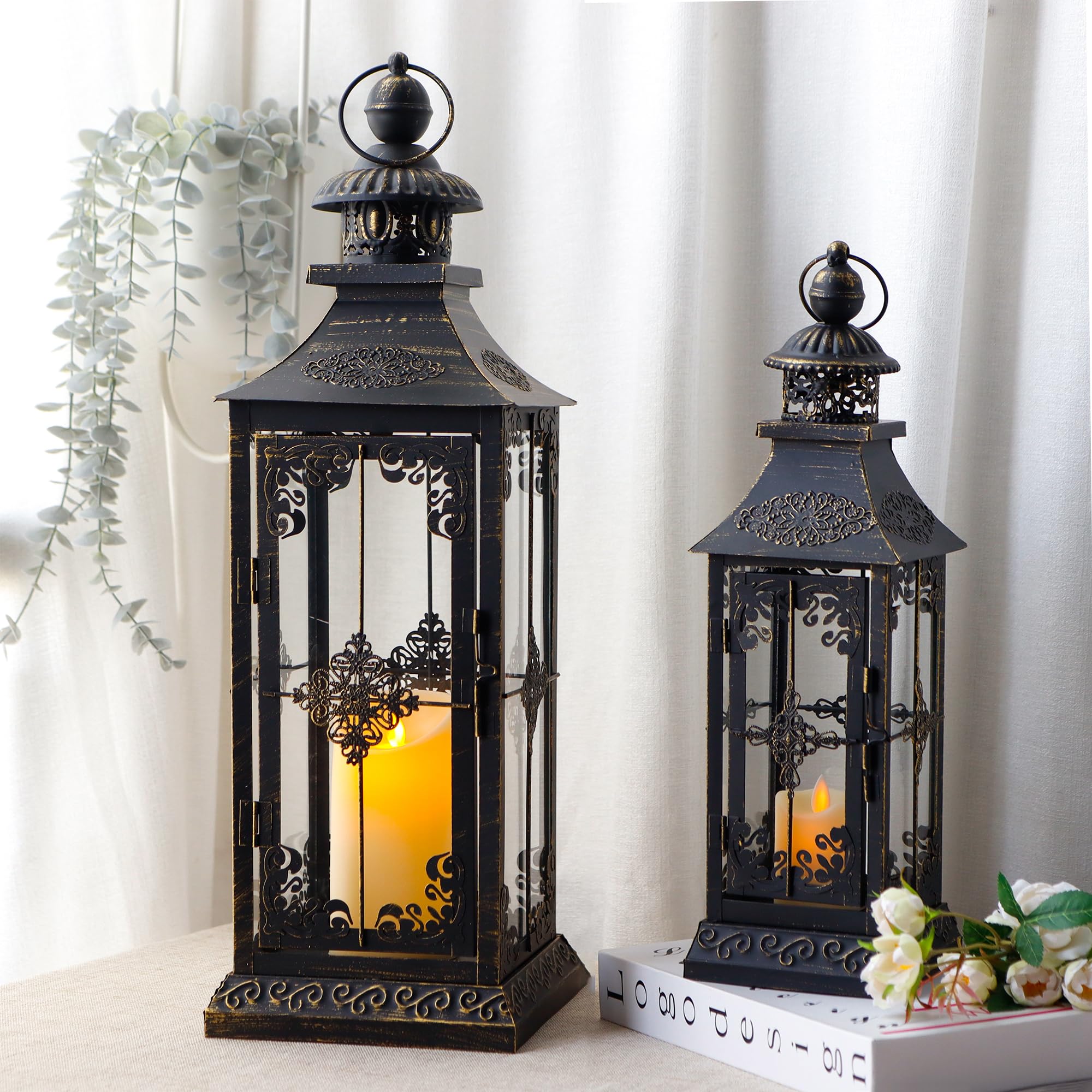 Amazon.com: TRIROCKS Set of 2 Decorative Lanterns 21.5'' & 16