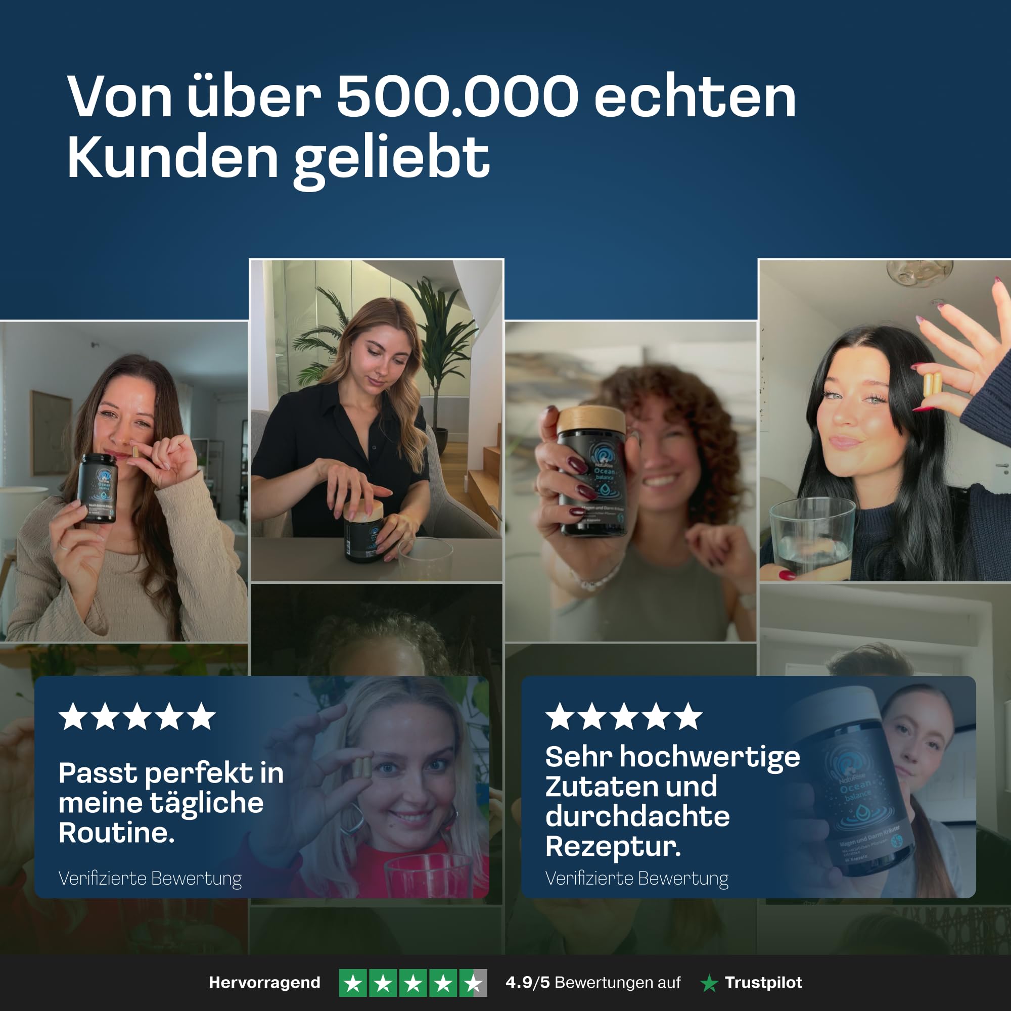NatuRise® Ocean Balance Innere Mitte [180 KAPSELN] - Premium Supplement mit Bitterstoffen & 9 Pflanzenextrakten - Mit Artischocke, Löwenzahn, Ingwer & Fenchel - Laborgeprüft, Vegan & Ohne Zusätze