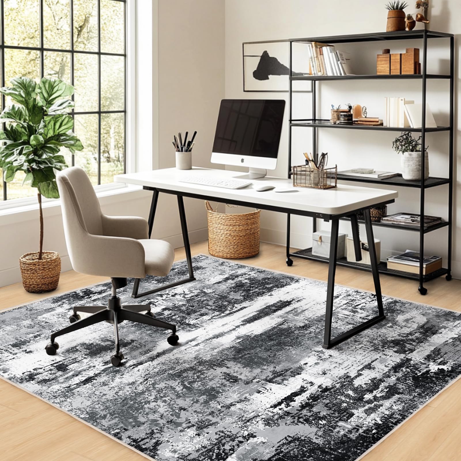 Simple Tapis De Salon, Poils Courts, 160 X 230 Cm, Formes Géométriques, Irrégulières, Moderne, Tapis De Chambre, Lavable, Décoration Salon, Maison, Grands Tapis Antidérapants Doux