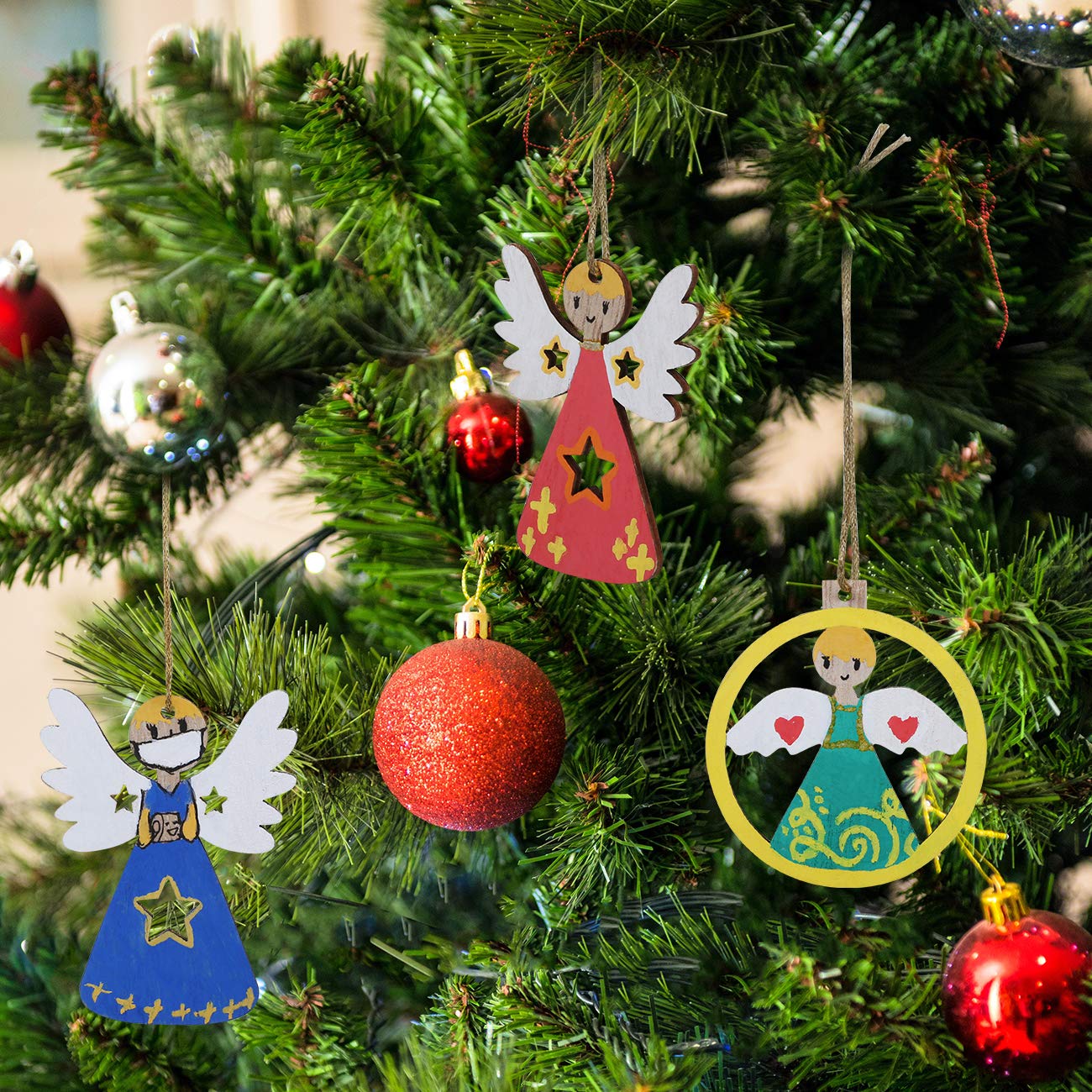 68 Weihnachts Anhänger Zum Bemalen - DIY Holz Christbaumschmuck