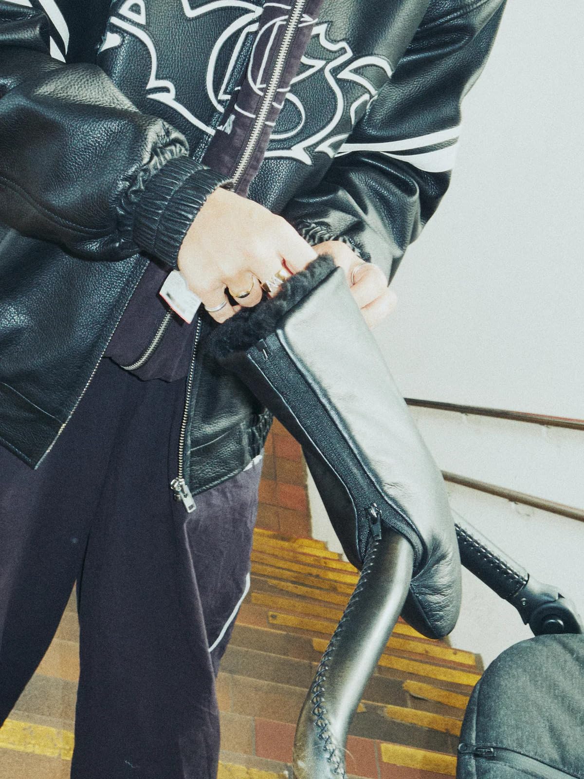 Østerbro Kinderwagen-Handschuhe, wind- und wasserabweisend, warmes Fleecefutter, einfache universelle Kinderwagen-Befestigung, Einheitsgröße, mehrere Farben und Stile, Lamm Black Night