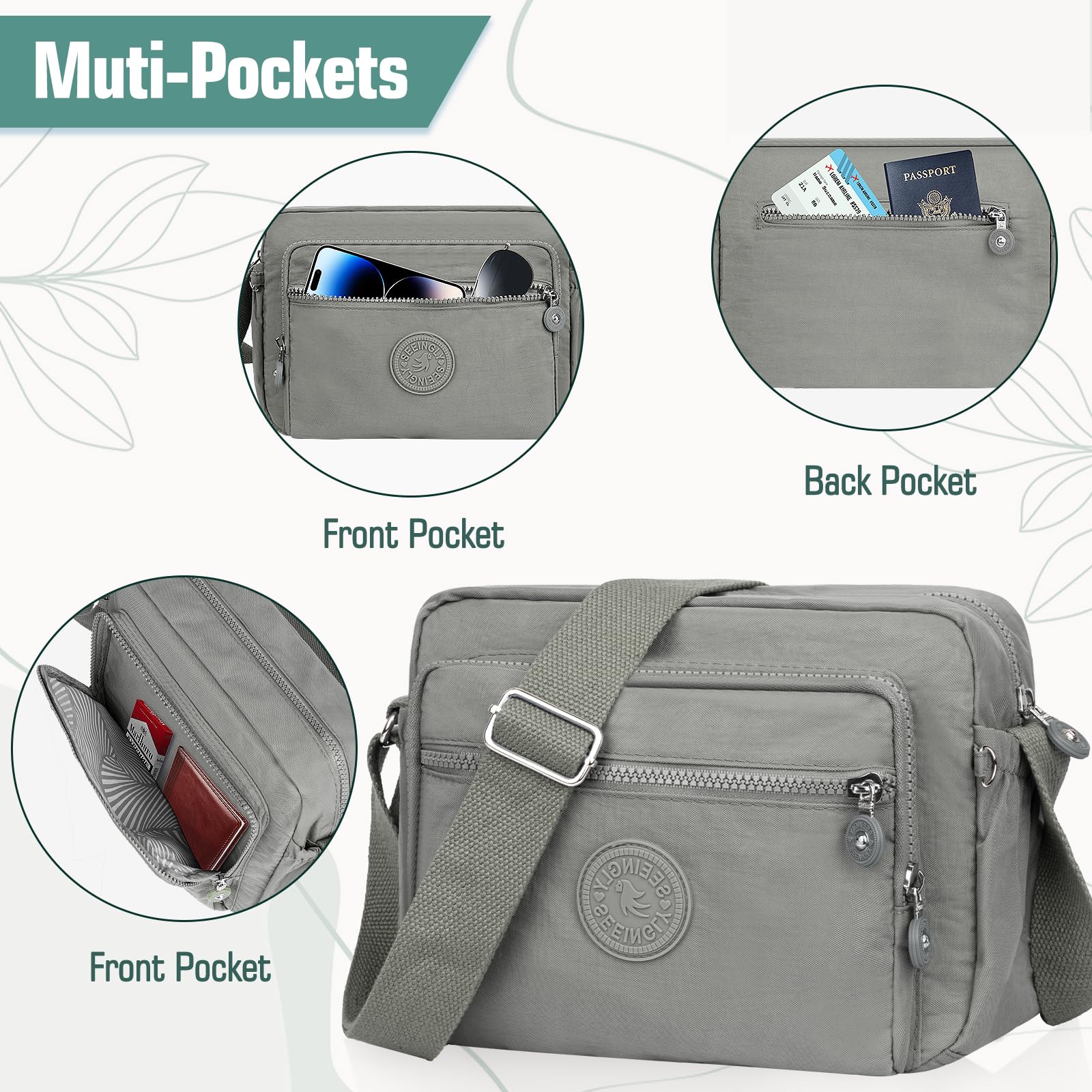 Borsa Tracolla Donna Crossbody Bag Donna Nylon Borsetta Tracolla Donna - Foto 49 di 52