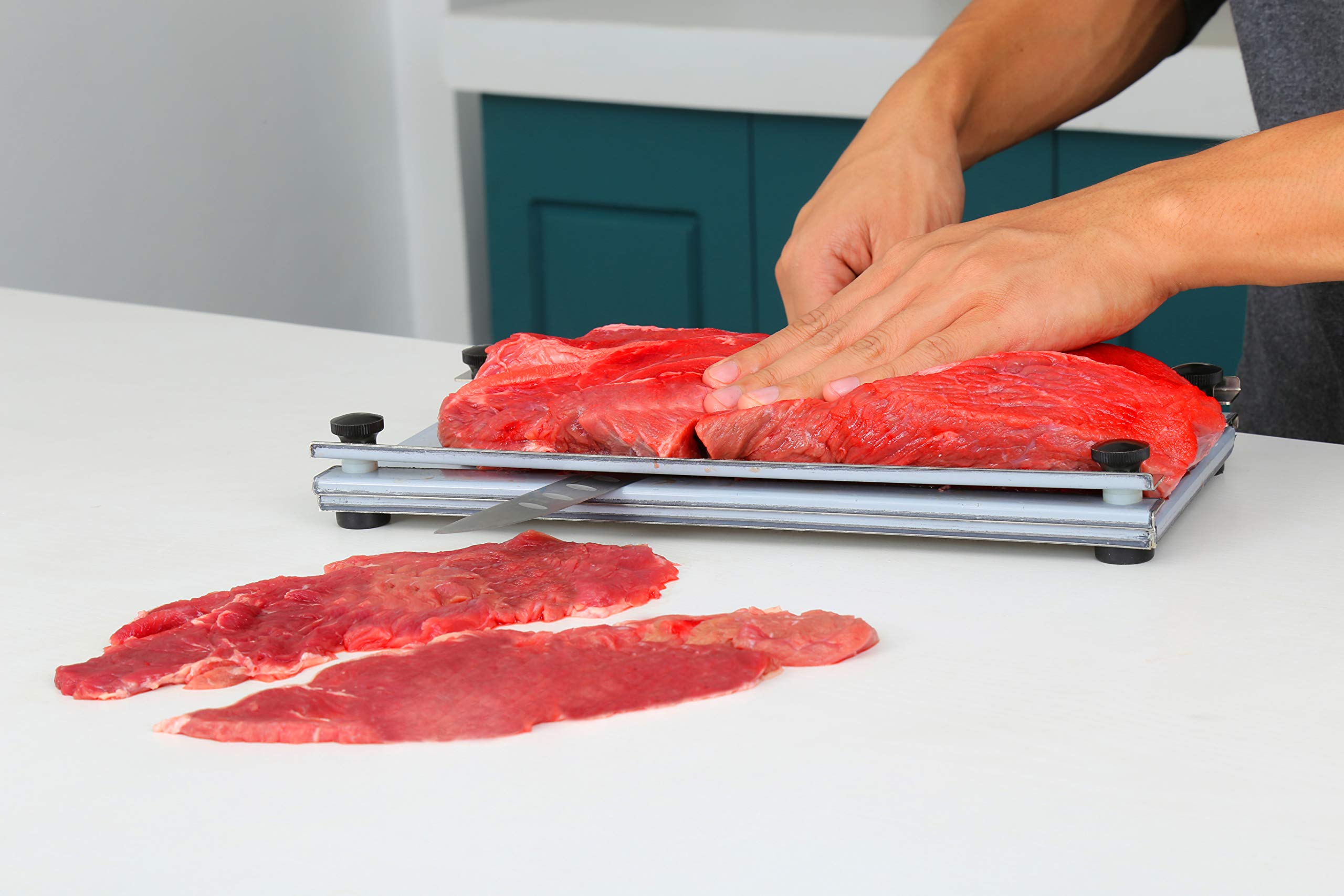 Tabla de cortar para cortar carne de acero inoxidable con cuchillo profesional de 10 pulgadas