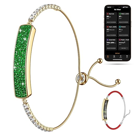 Smart Bracelet for Women/Girl, Luxury Design with Colored Diamonds Bracelet, Health Fitness Tracker 24/7 Heart Rate/SpO2/HRV/Sleep Monitor, Activity Sports Modes for iOS Android
