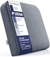 COMFYSURE Extra Large Firm Memory Foam Seat Cushion 19x17x3" - Orthopedic Support for Recliners, Wheelchairs, Office Chairs, Bariatric Users
