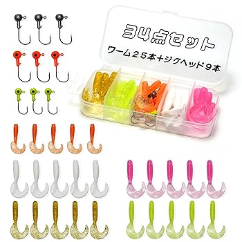 Amazon | Piscorush ワーム ジグヘッド セット アジング