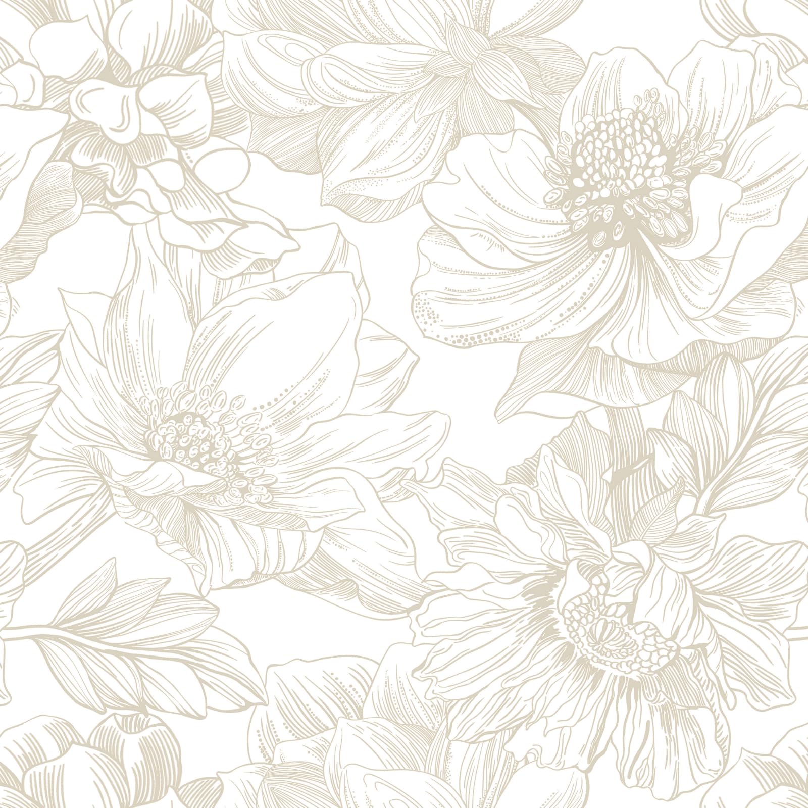 Ismoon Large Floral Peel and Stick Wallpaper