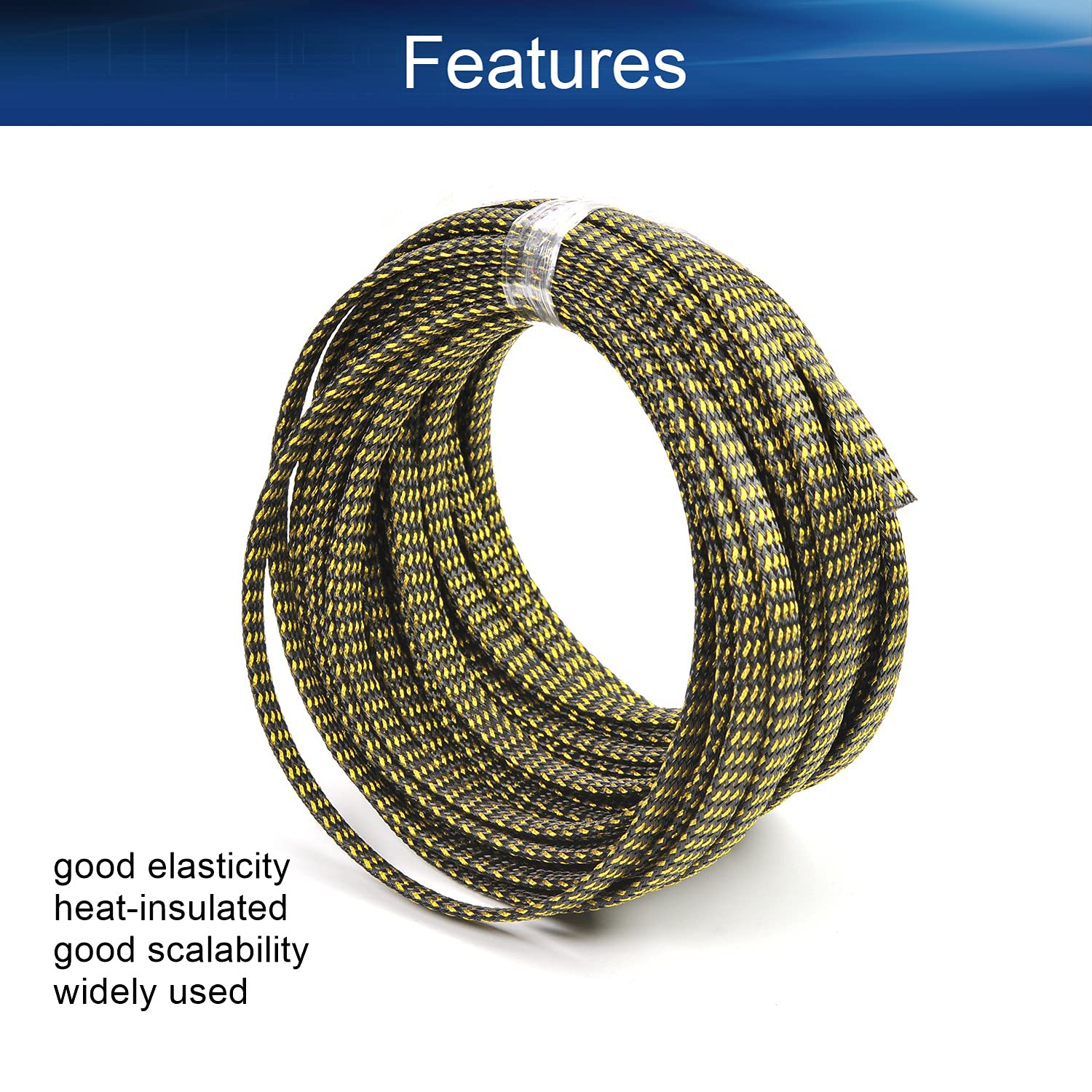 Snapklik.com : Heyiarbeit 10m/32.8ft PET Expandable Braided Sleeving 1/ ...