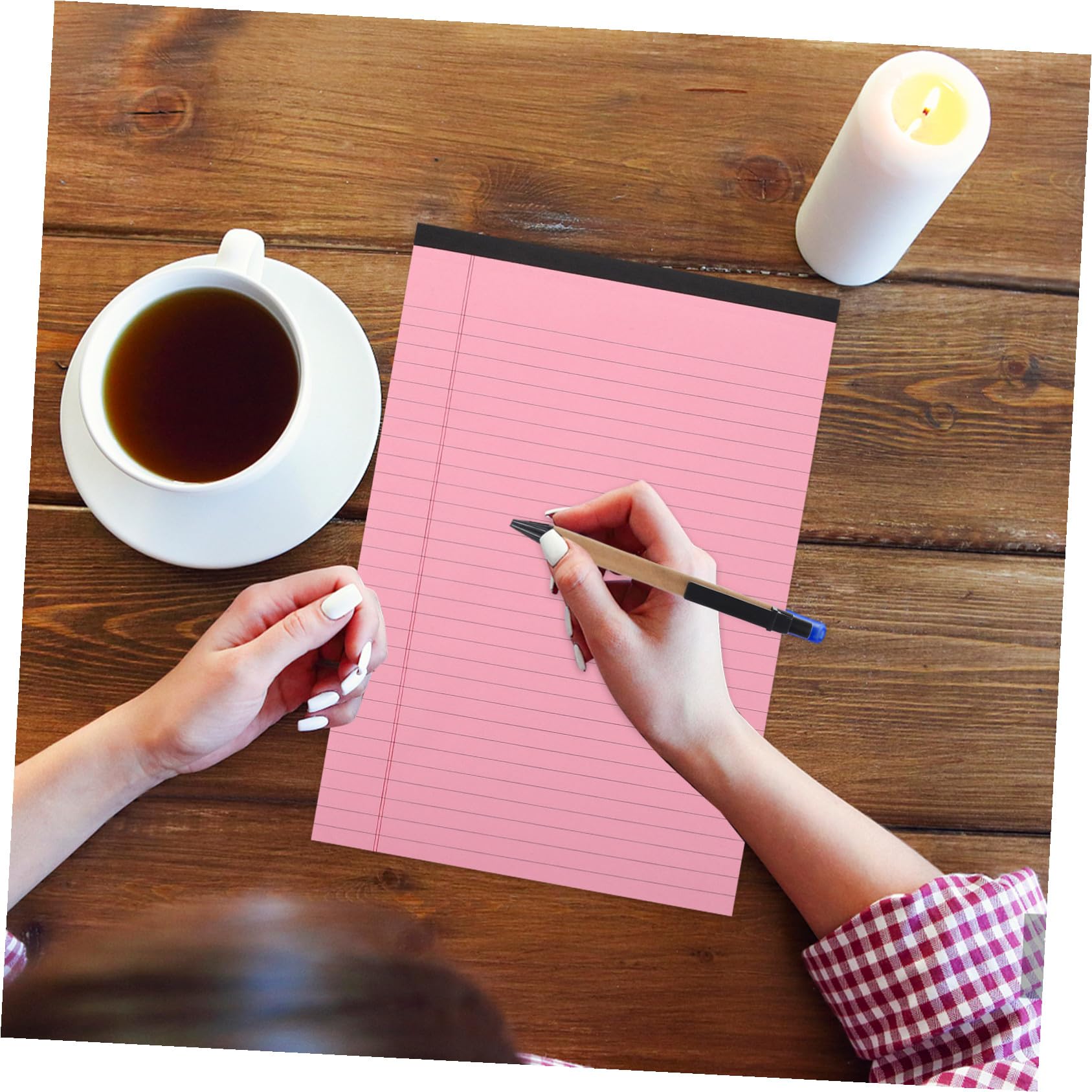 Artibetter Blocco Note Quaderno Strappabile Ricaricabile 4 Pezzi A4 Rosa Pagine a Righe Divisorie Orizzontali in Carta per Lavoro e Studio