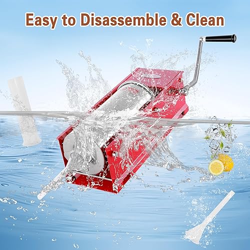 Miniatura 32 de Hakka - Embutidor de salchichas de 11 libras/5 L, dos velocidades de llenado de acero pintado en aerosol vertical 7-11 libras