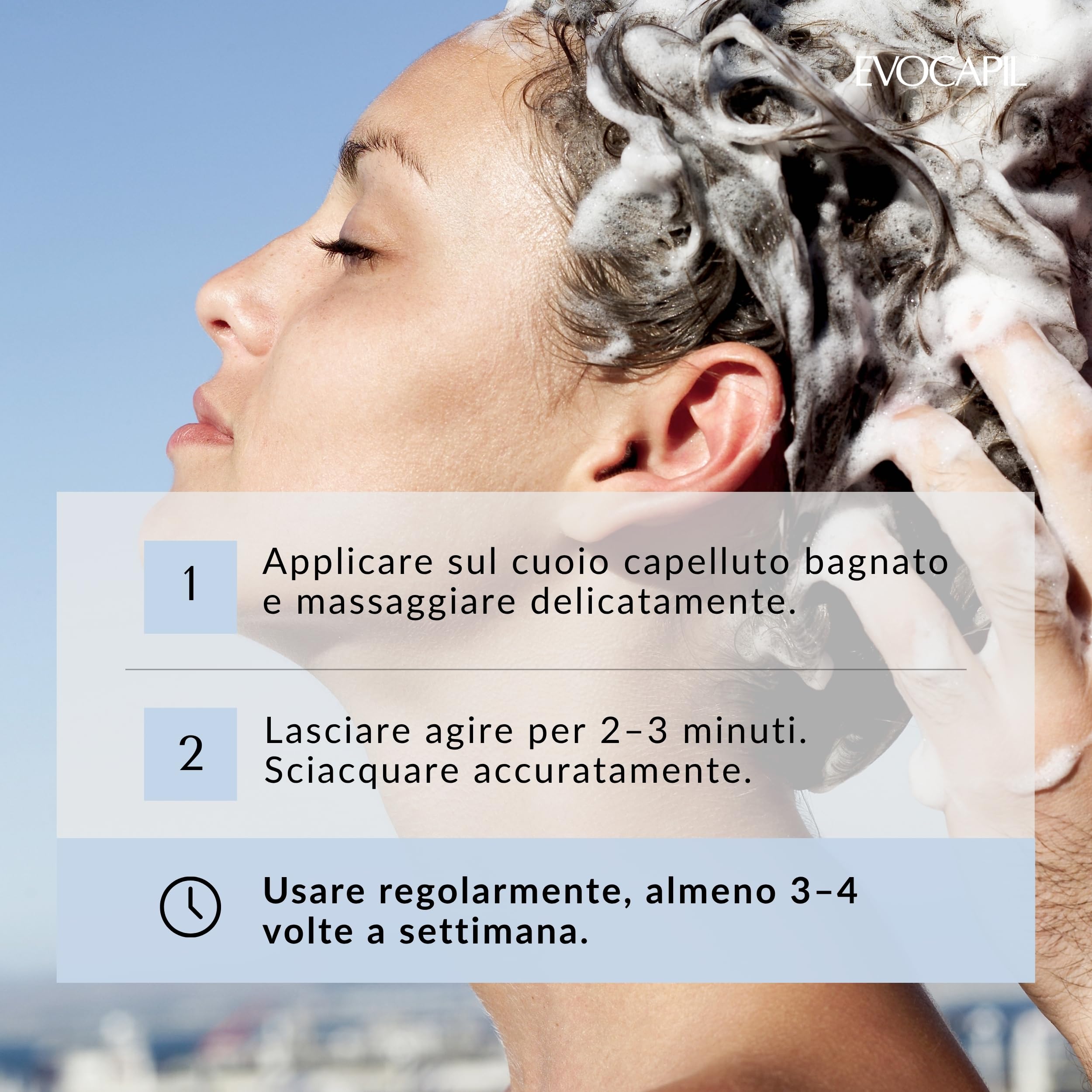 Evocapil Shampoo Anticaduta – 3 × 300 ml – Biotina, Cheratina & Procapil – Cura intensiva per cuoio capelluto – Ideale dopo trapianto capelli