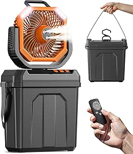 Ventilatore USB da 8'', ventilatore con batteria ricaricabile da 10000