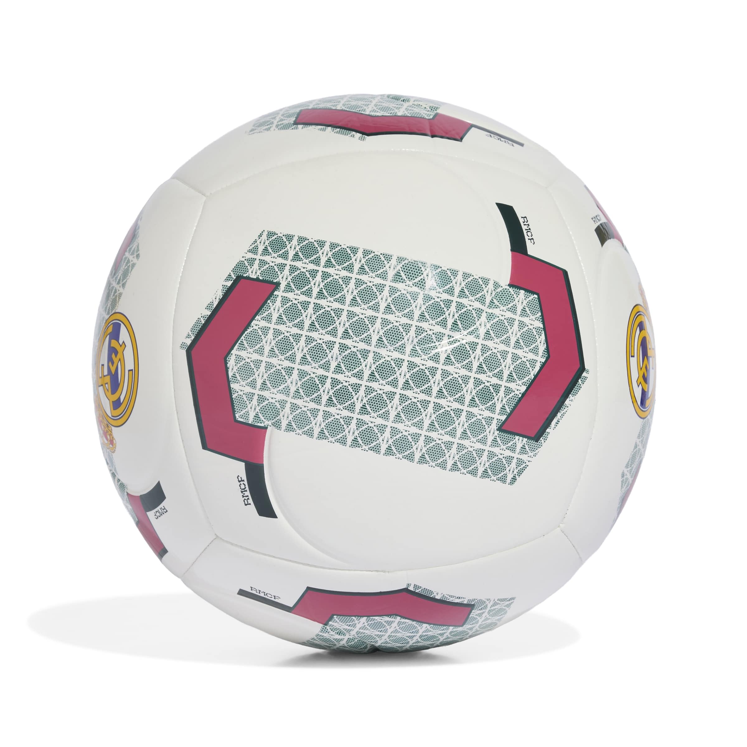 adidas Unisex - Adulto Real Madrid Home Club Recreation Ball, white/aurora ivy, 5