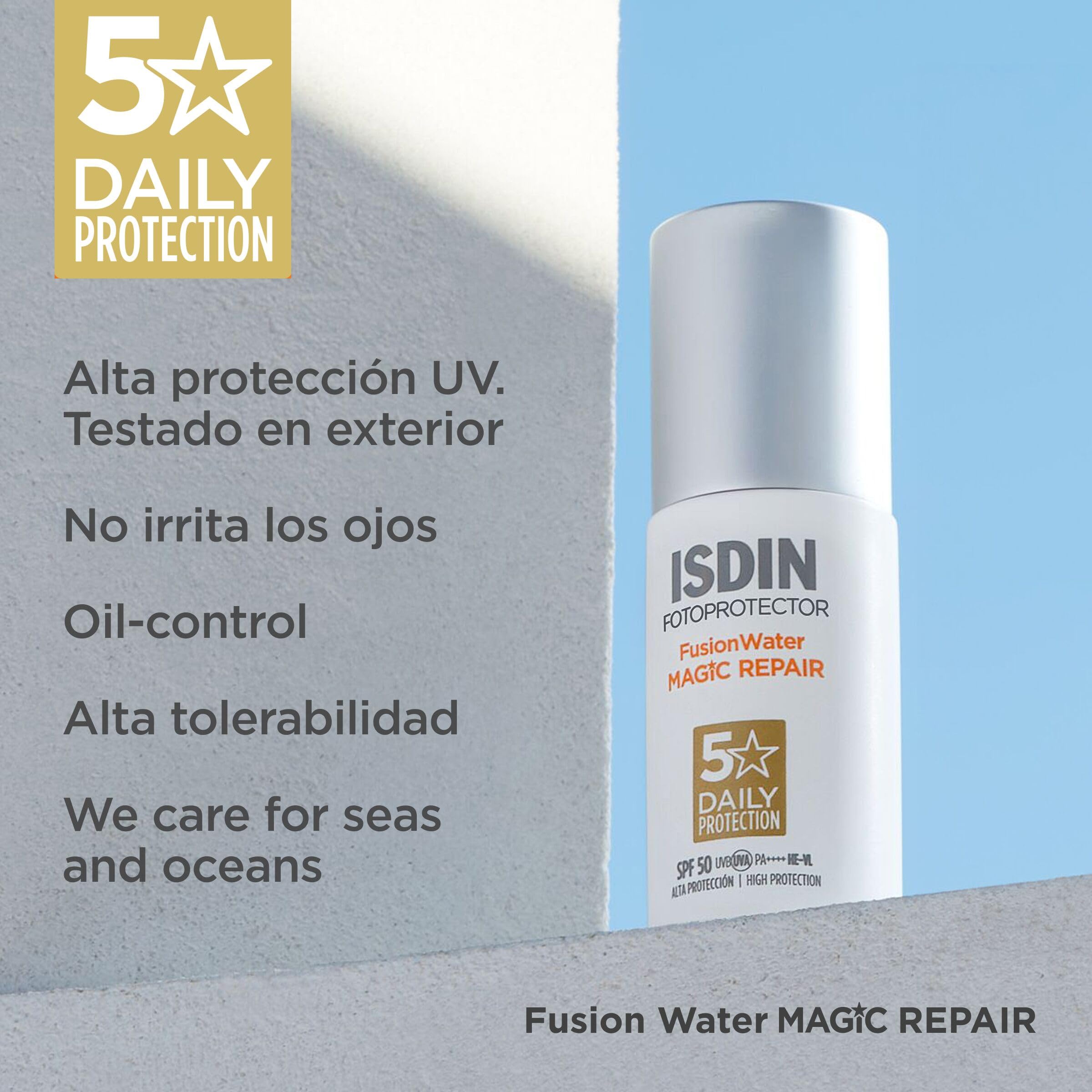 ISDIN Fusion Water MAGIC Repair SPF 50 Protector Solar Facial 50 ml