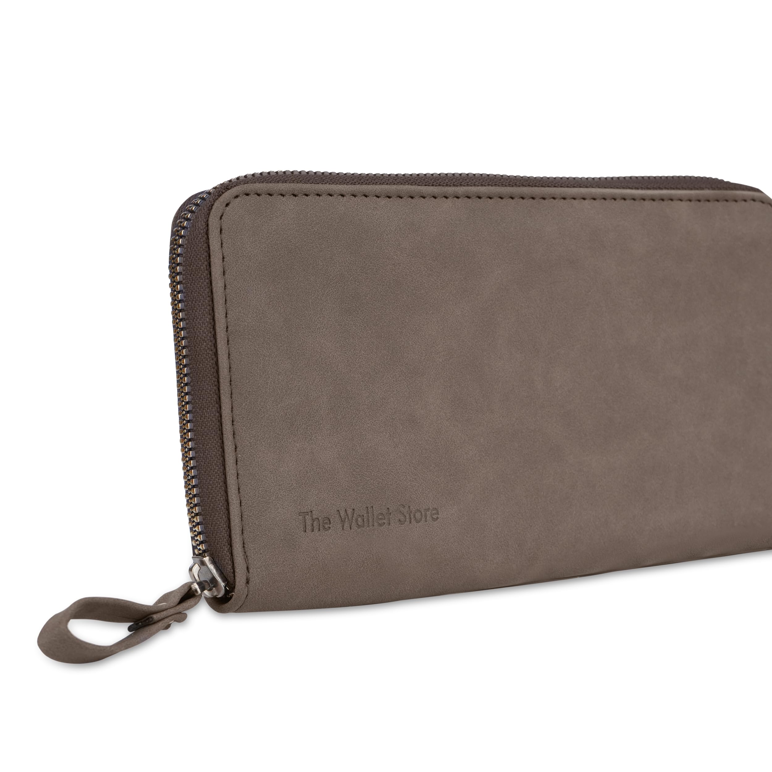 The Wallet Store Suede Leather Zipper Clutch For Her - Blue