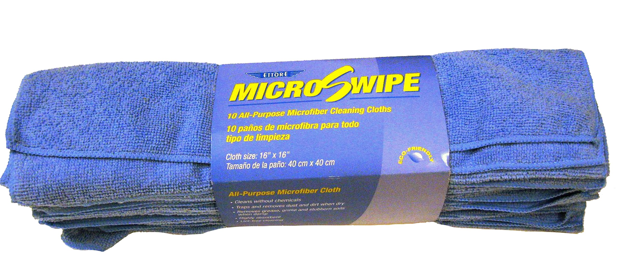 Ettore 84410 MicroSwipe All-Purpose Microfiber Cleaning Cloth Size 16 by 16 Blue Pack of 60