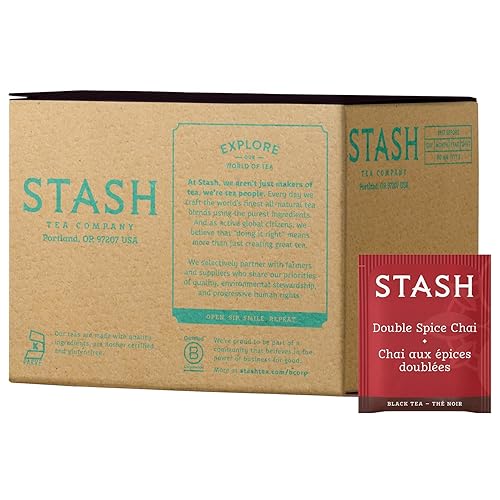 Stash Té negro Chai de doble especia caja de 100 bolsas de té el embalaje puede variar