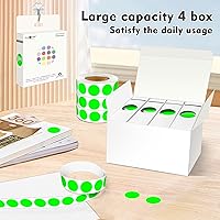 Vista 49 de PARLAIM 6 Rolls 6000PCS 3/4" Round Circle Color-Code Dot Stickers, 6 Color Style Colorful Coding Label Sticker for Home Office Classroom