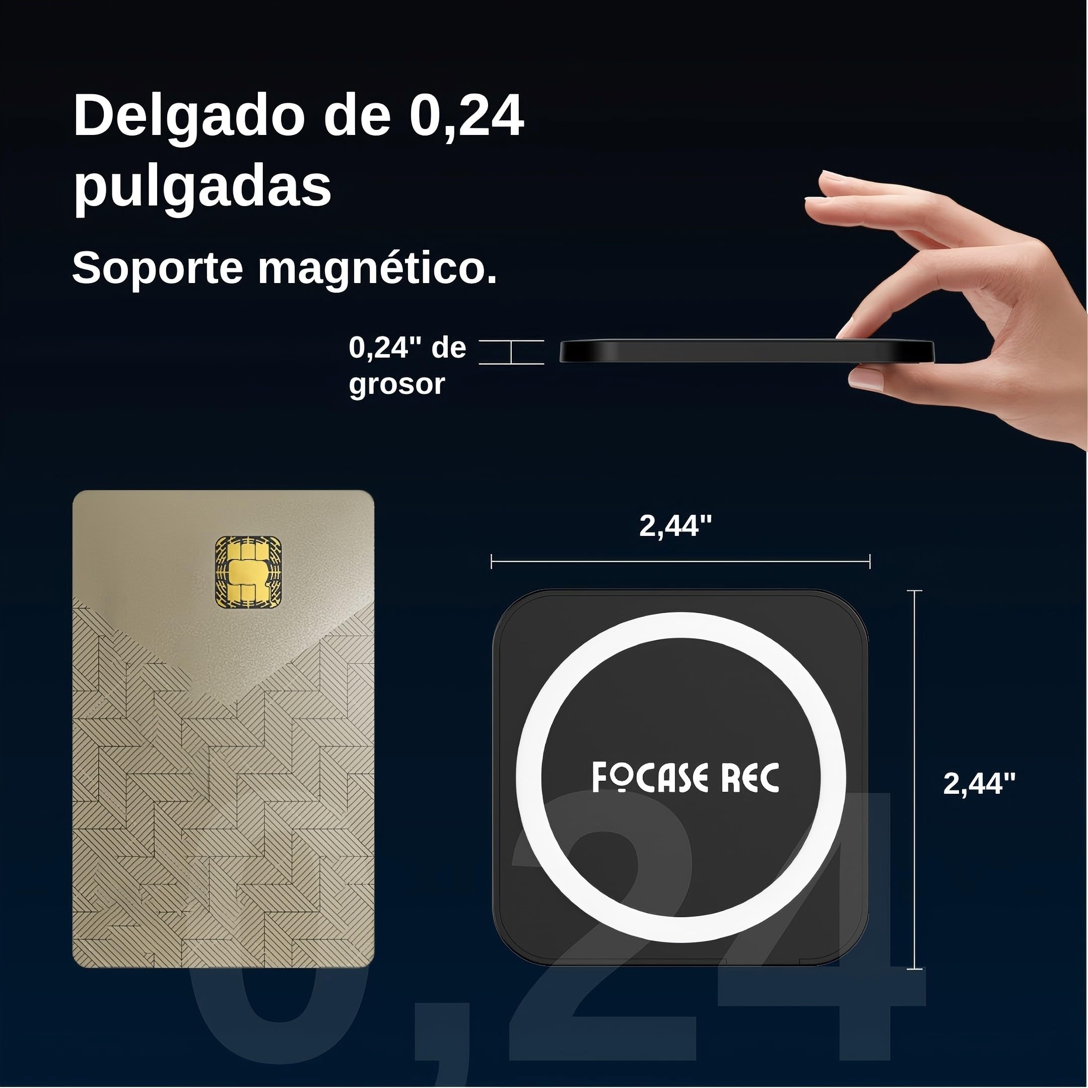 Mini Grabadora de Voz con IA y Transcripción: 6 mm de Grosor, Transcribir y Resumir, Grabadora de Audio Magnética para Smartphone, Reuniones, Clases, Entrevistas