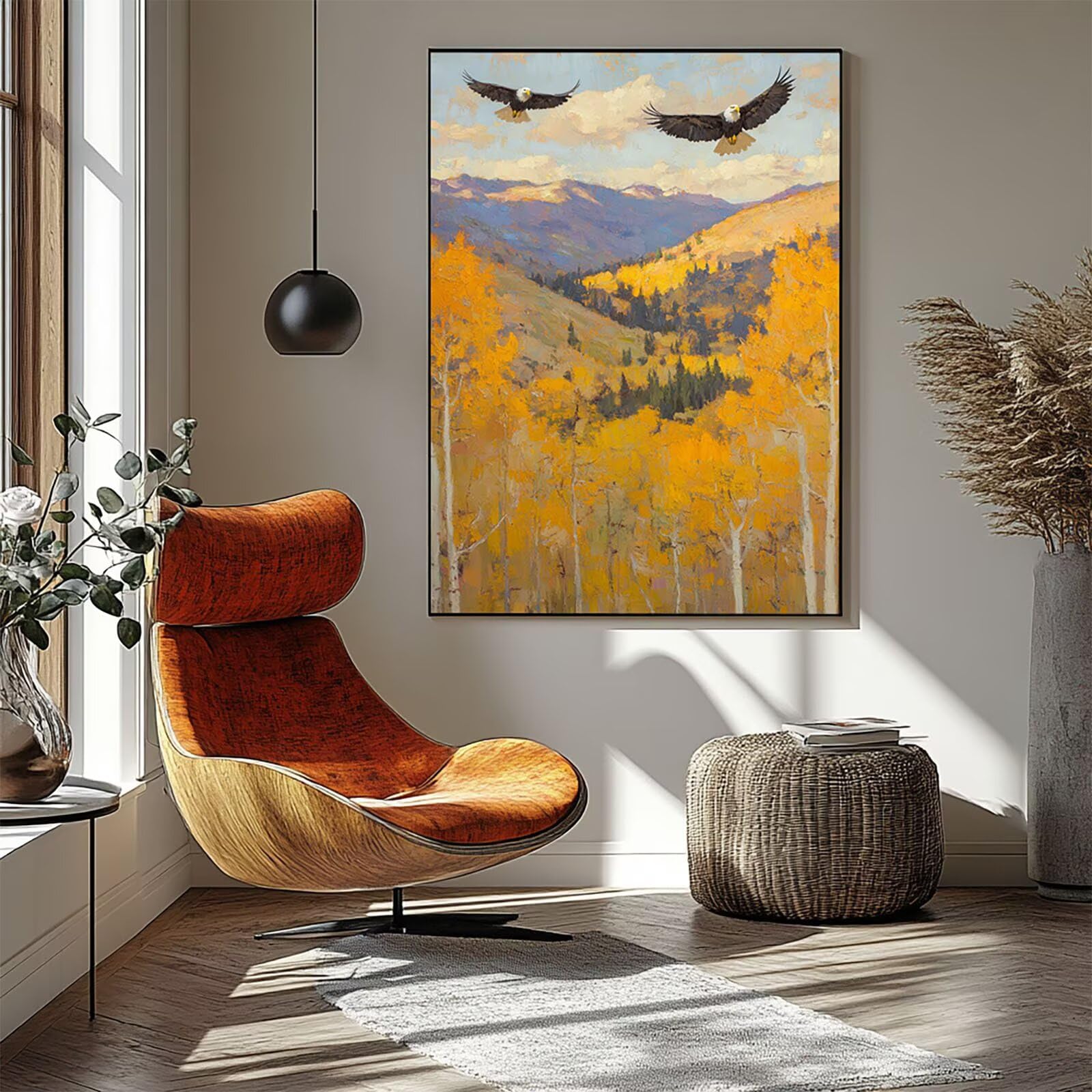Malowanie orłem numer drzewa dla dorosłych obraz dziecko 110 x 80 cm, aktywność ręczna dla dorosłych malowanie według numerów wodoodporna przejrzystość kolor płótno 36 kolorów akrylowa farba i pędzel