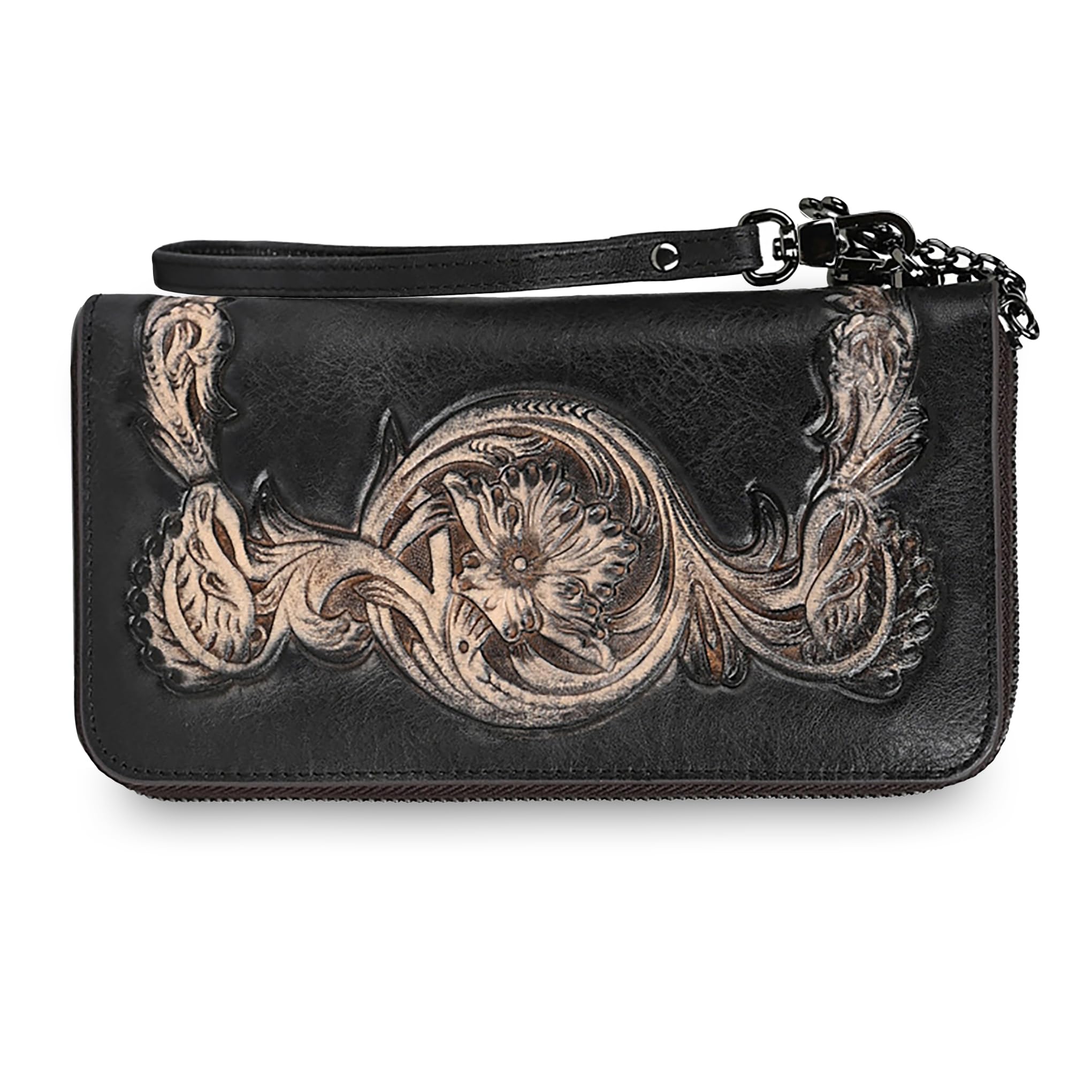 Women's Wallet Large Capacity Clutch Ladies Wristlet Purse Credit Card Phone Holder with Grip Hand Strap