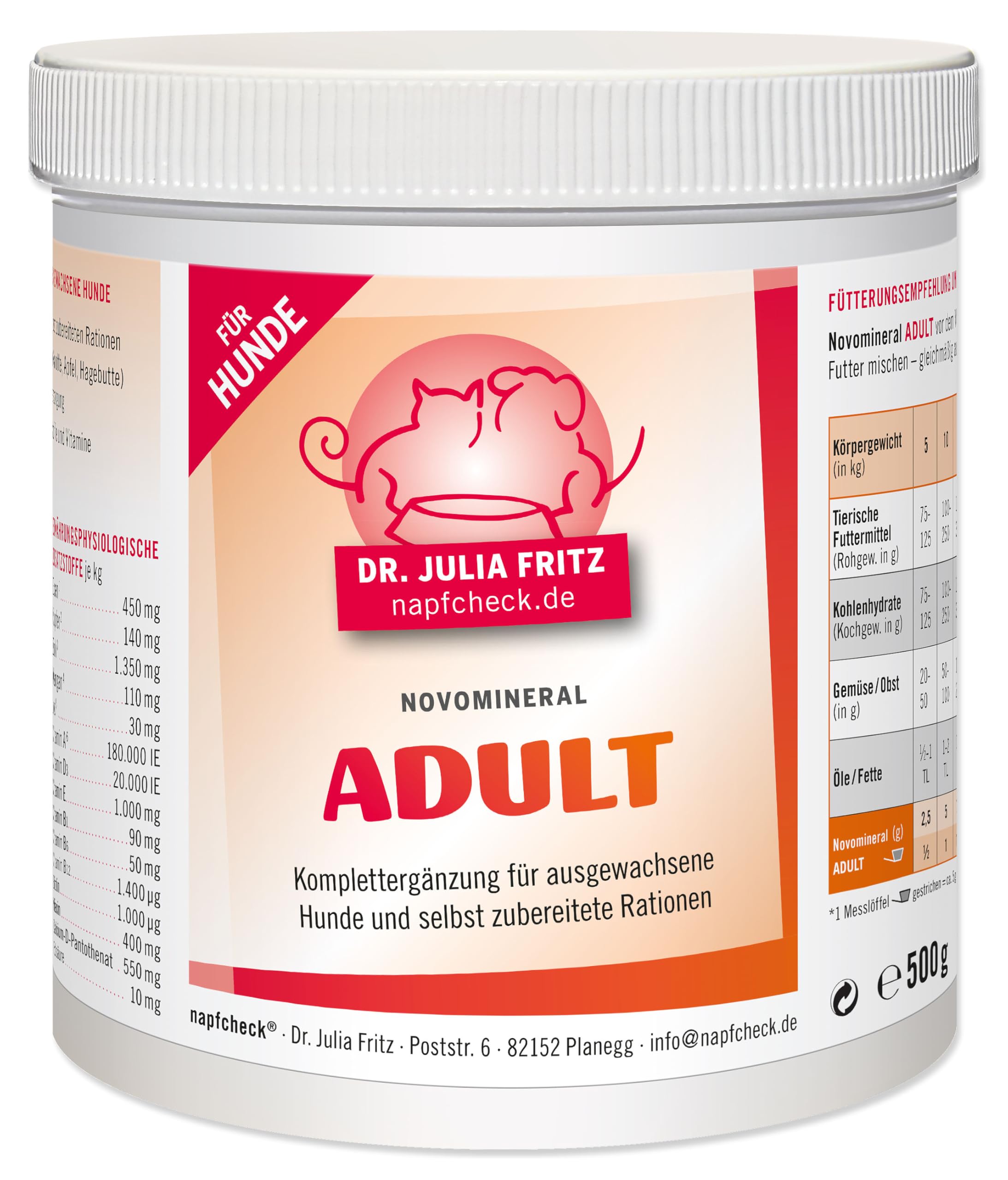 napfcheck Novomineral Adult - für ausgewachsene Hunde - 500 g