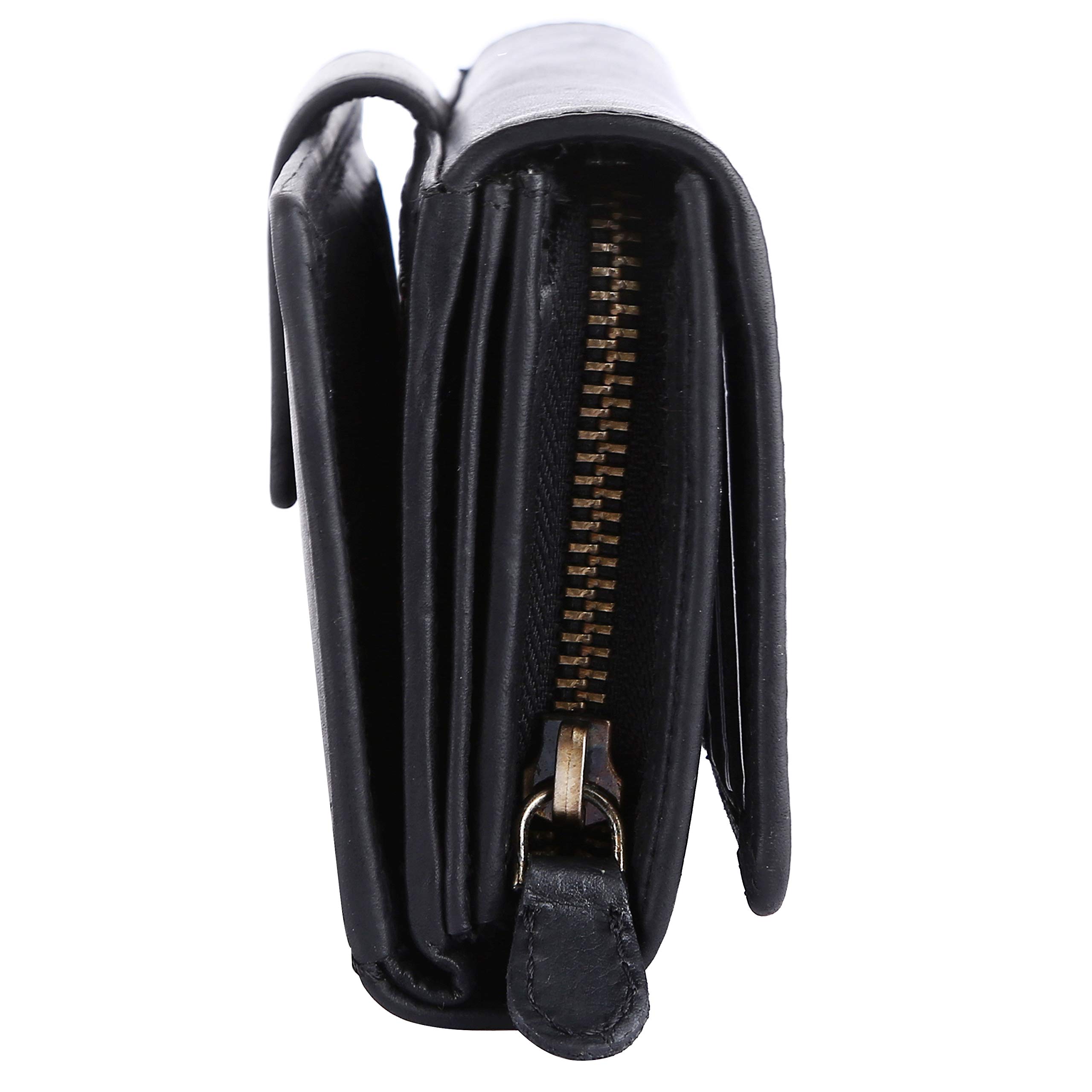 Porte-Monnaie en Cuir véritable XXL avec Protection RFID avec Porte-clés en Cuir