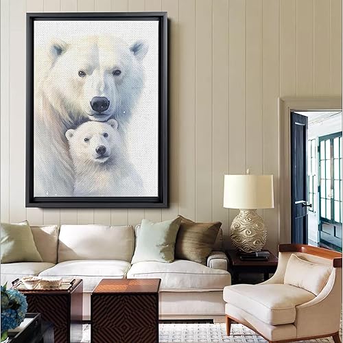 Miniatura 3 de Fox Mother Cub Print, In The Style Of Stencil-Based, Ivory, Kids Wall Art, Kids Wall Art Display, Mom And Baby Animal Art Print