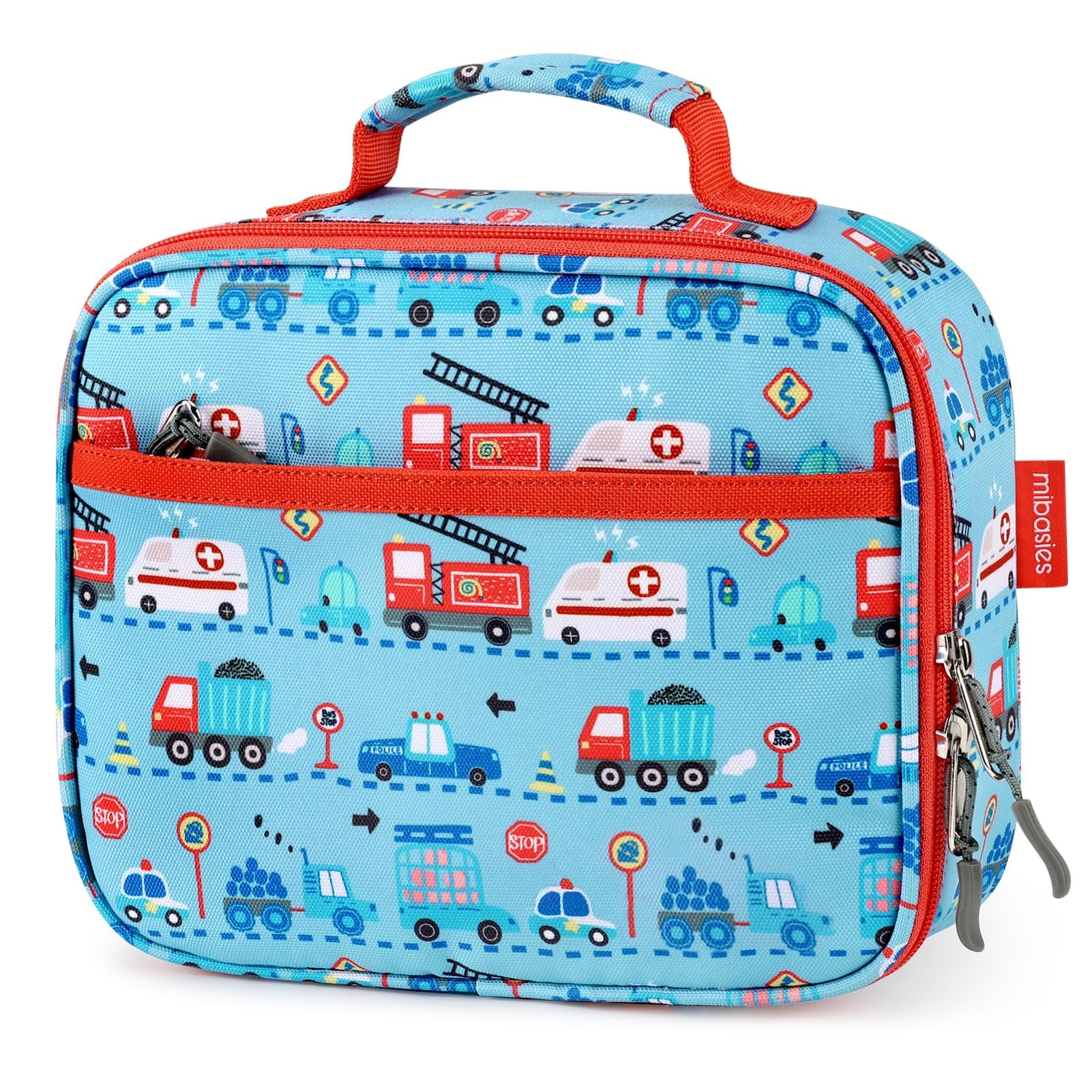 mibasies Kids Lunch Box for Boys Toddler, Insulated and Reusable Lunch Bag for School, Car