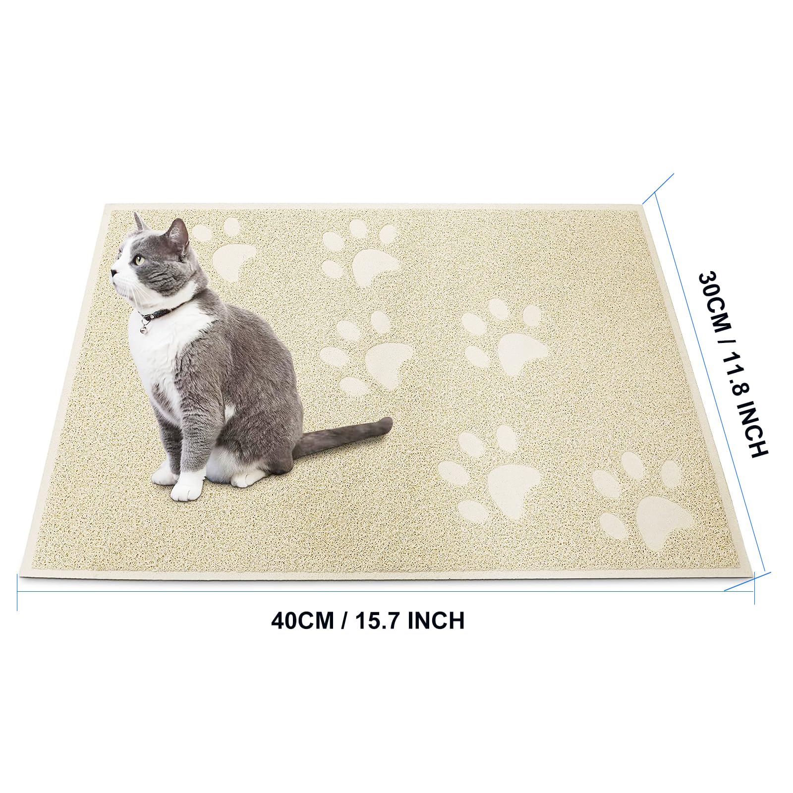 Tappetino Impermeabile Per Lettiera Gatti - 30x40 Cm In PVC, Facile Da Pulire