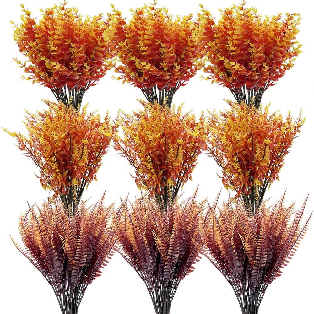 HBell 12 bundels buiten kunstbloemen UV-bestendig kunstbuxusplanten, namaak groen voor binnen en buiten hangende planten voor tuin, veranda, venster doos, thuisbruiloft, boerderijdecor (wit